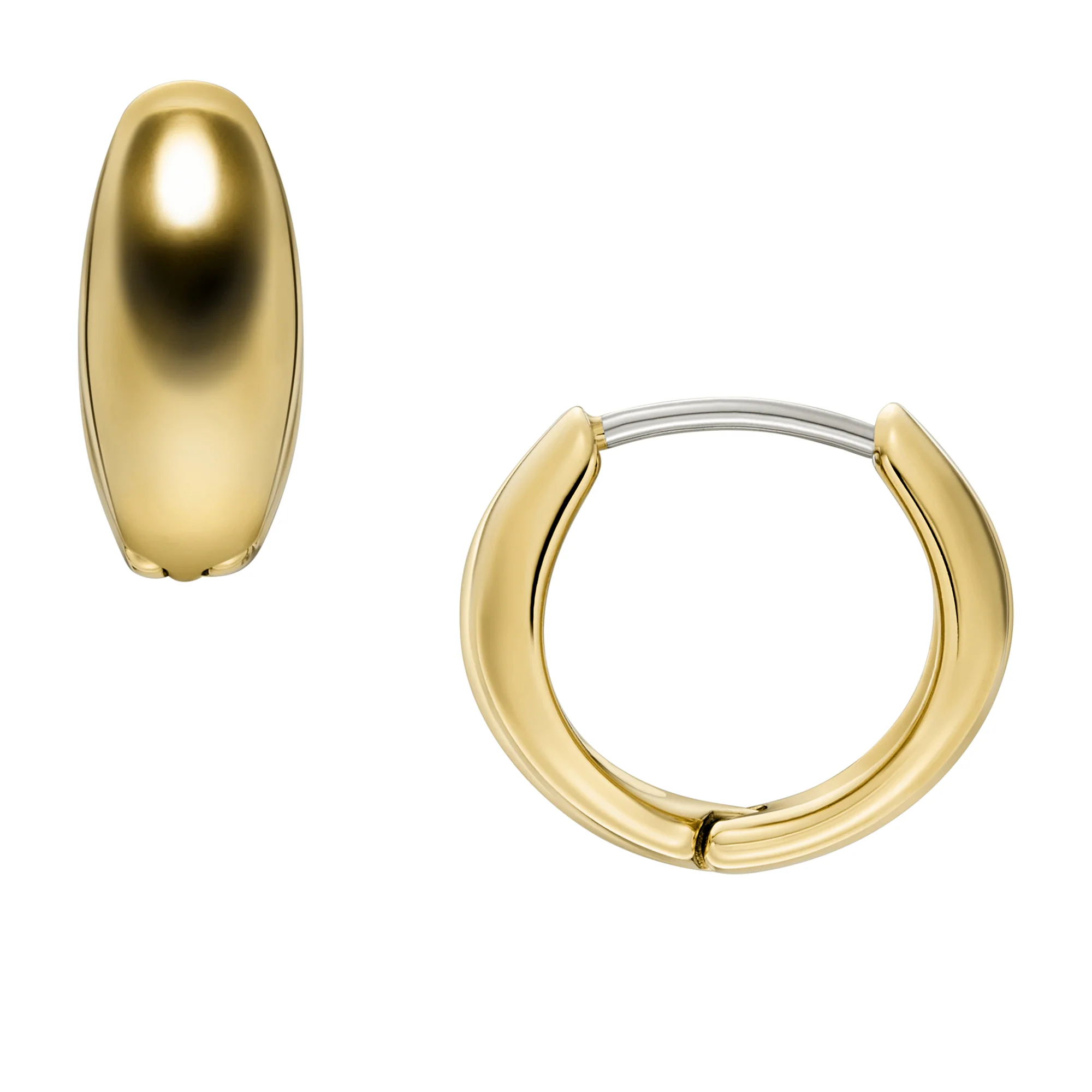 All Stacked Up Gold-Tone Stainless Steel Hoop Earrings