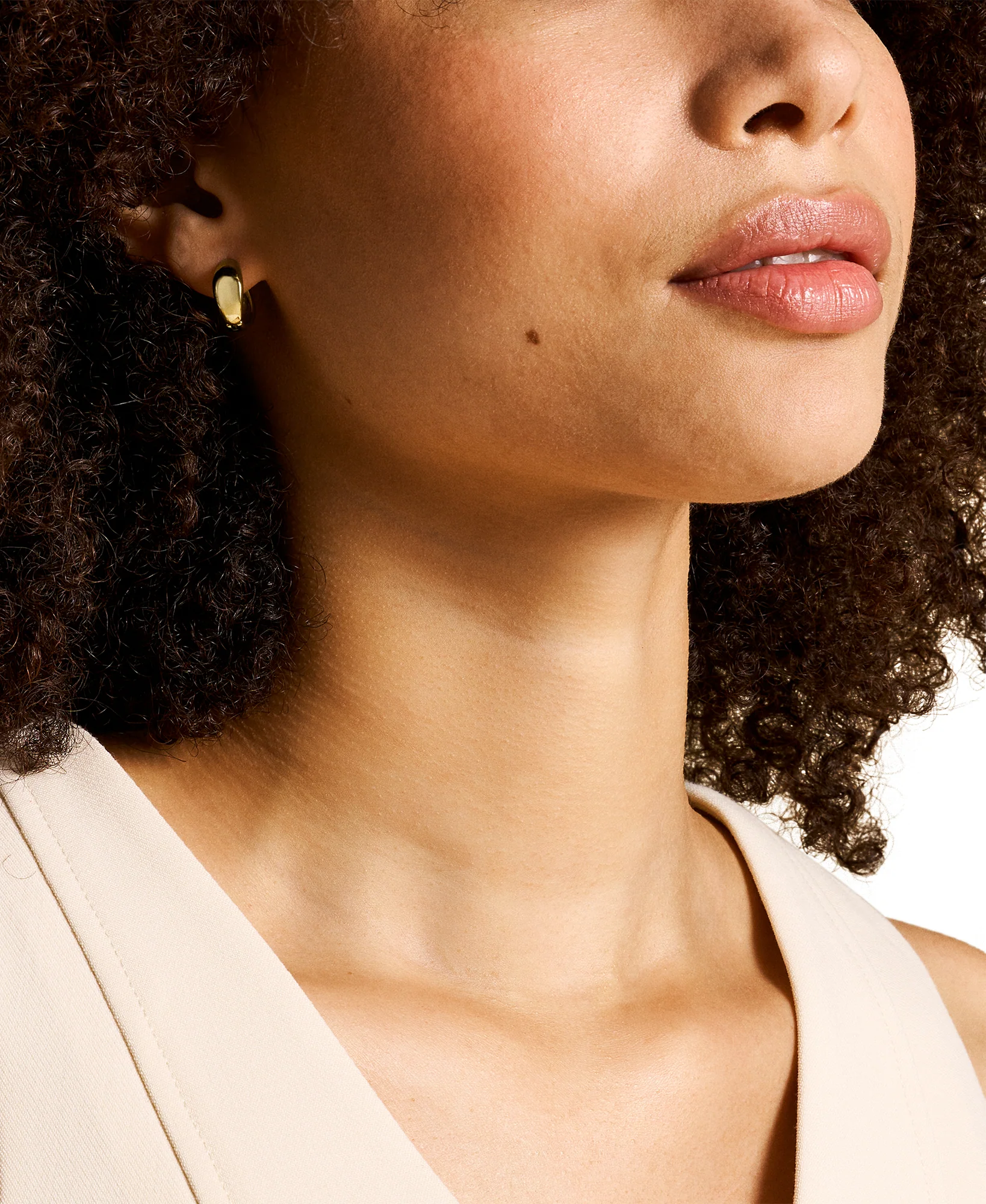 All Stacked Up Gold-Tone Stainless Steel Hoop Earrings - Image 3