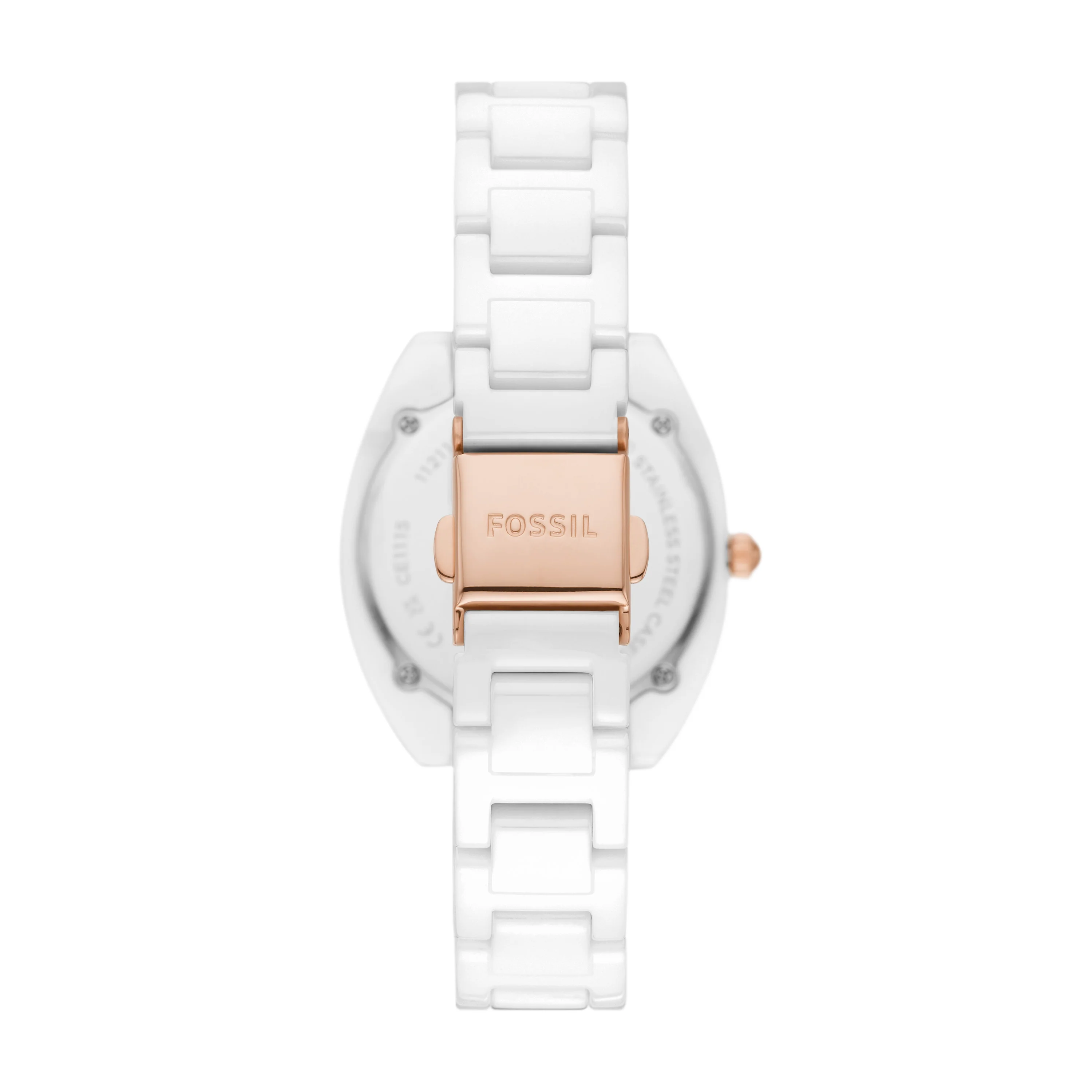 Gabby Three-Hand Date White Stainless Steel and Ceramic Watch - Image 3