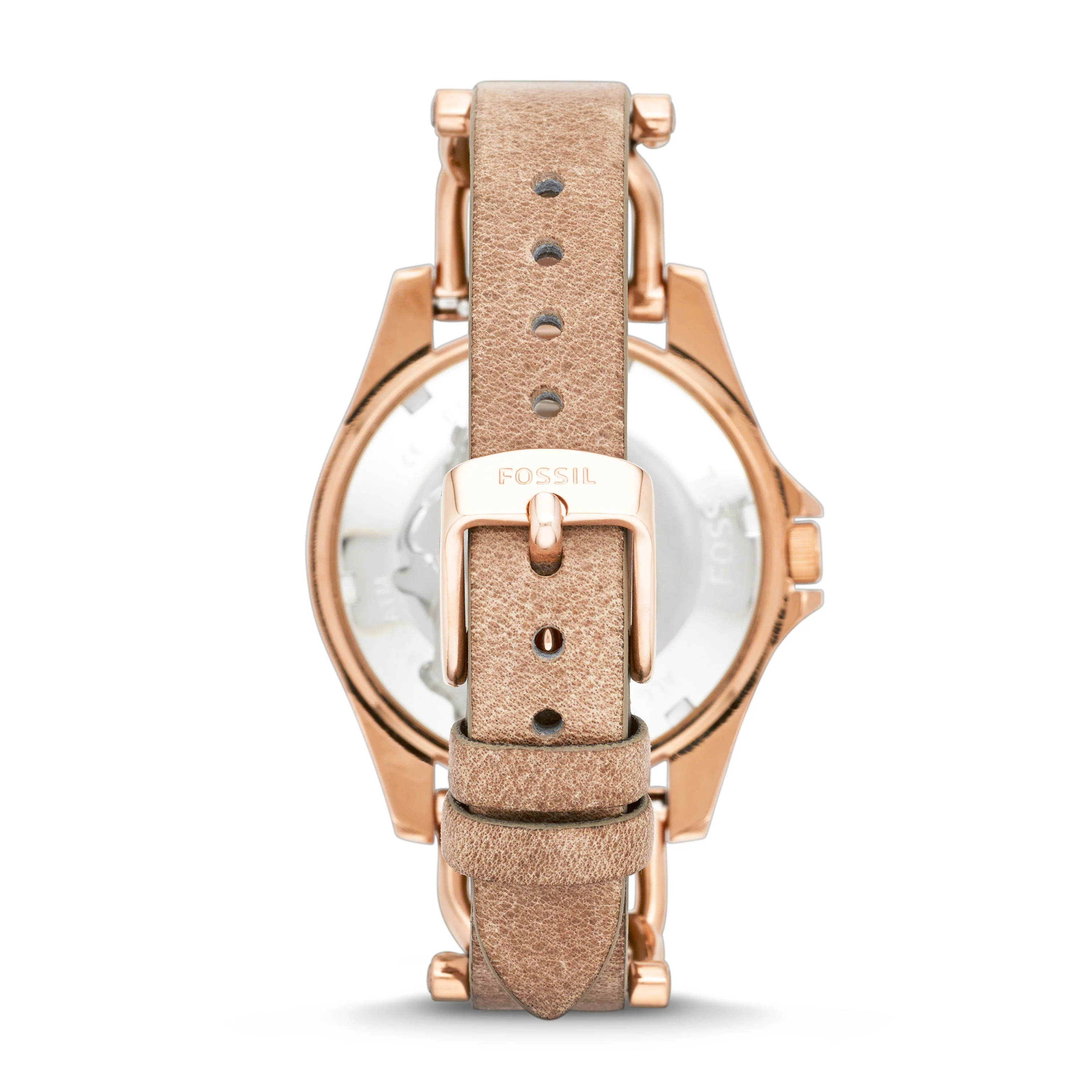 Riley Multifunction Rose-Tone & Sand Leather Watch - Image 3