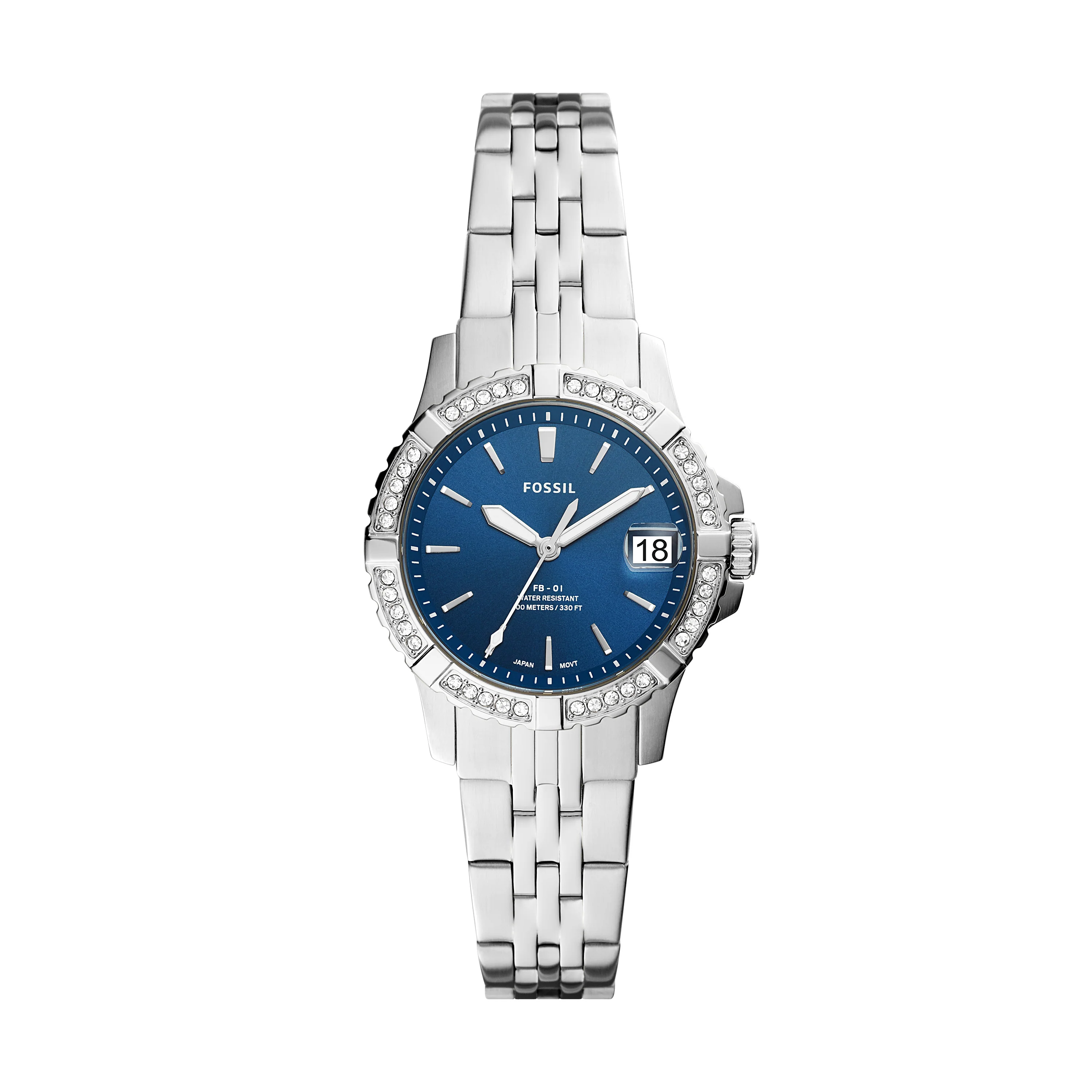 FB-01 Three-Hand Date Stainless Steel Watch