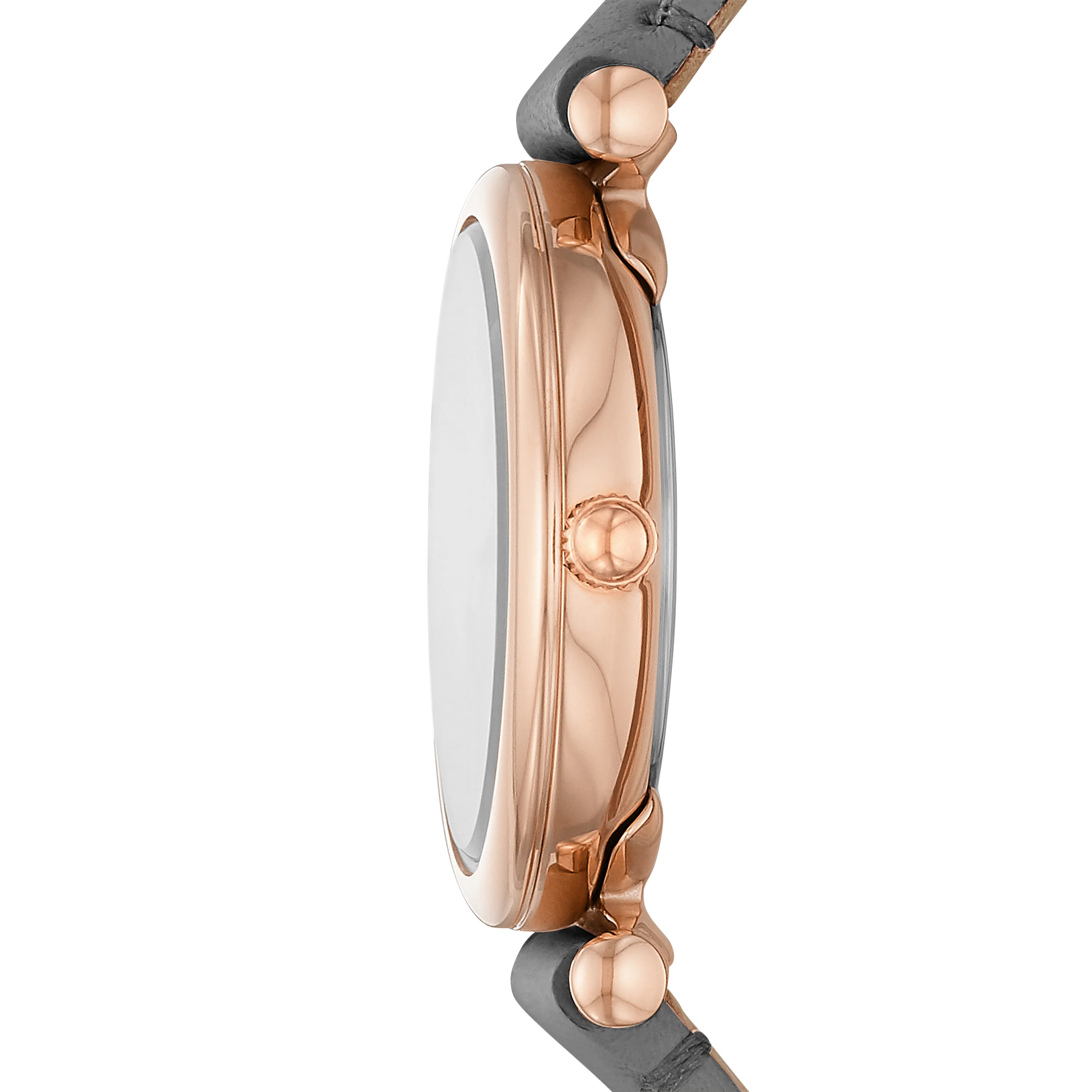 Carlie Mini Three-Hand Gray Leather Watch - Image 2