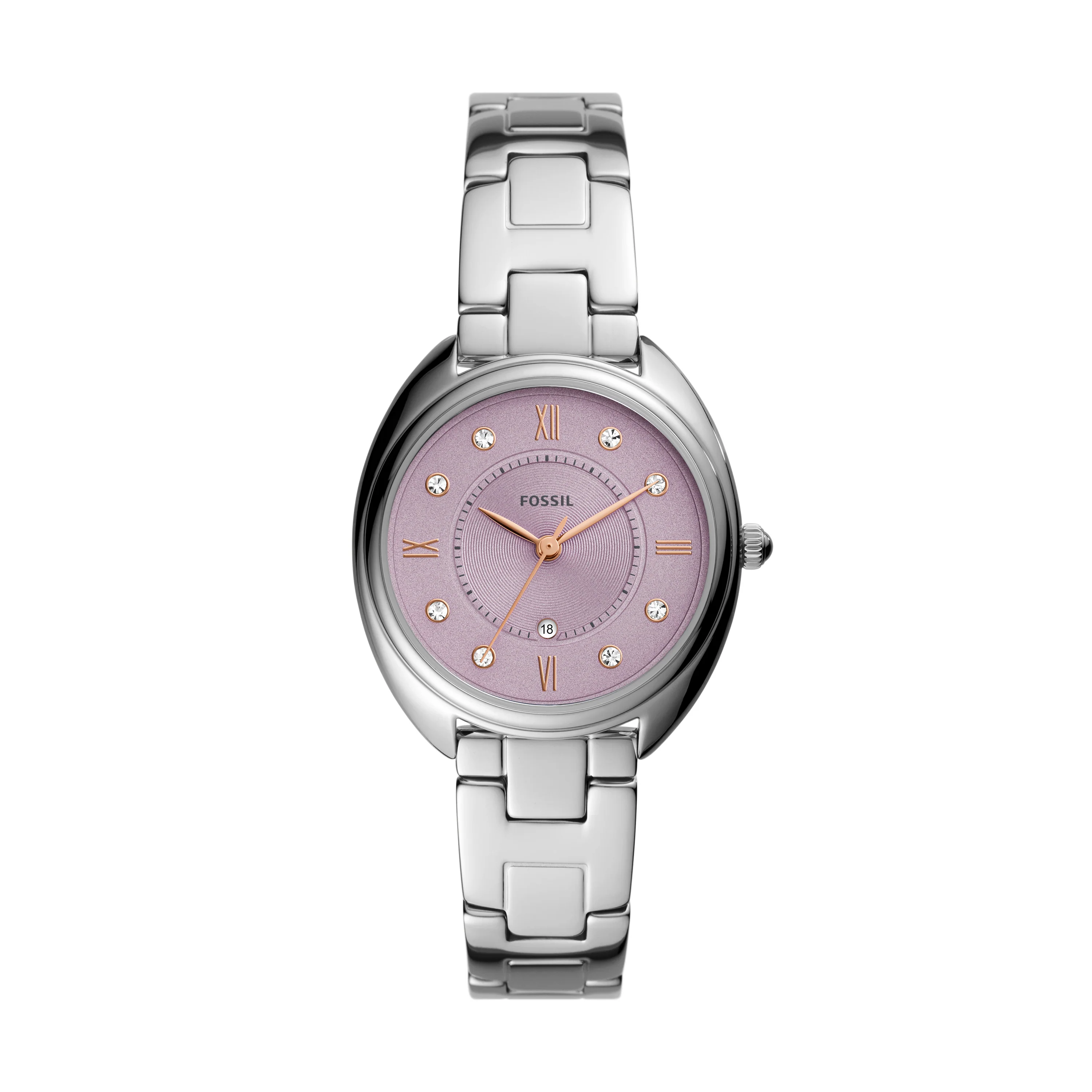 Gabby Three-Hand Date Stainless Steel Watch