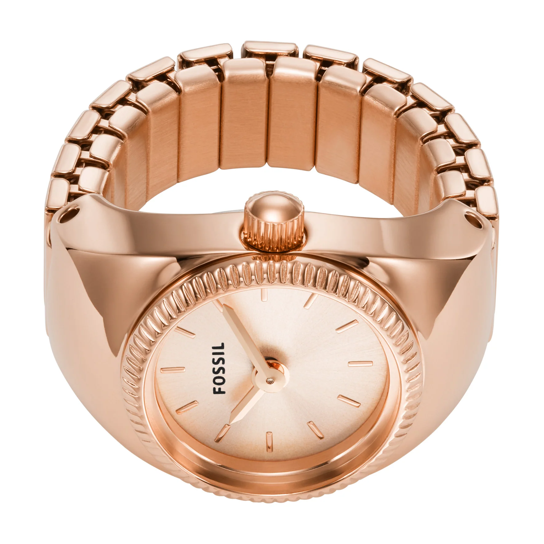 Watch Ring Two-Hand Rose Gold-Tone Stainless Steel - Image 2