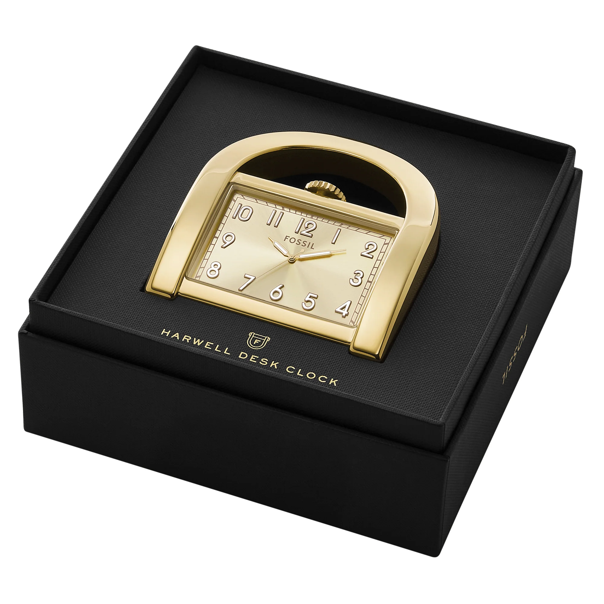 Harwell Three-Hand Gold-Tone Desk Clock - Image 4