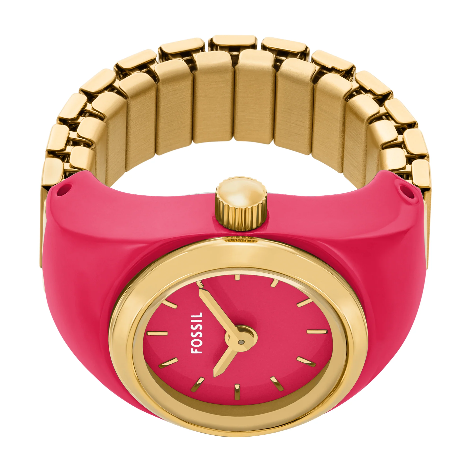 Watch Ring Two-Hand Pink Stainless Steel - Image 2