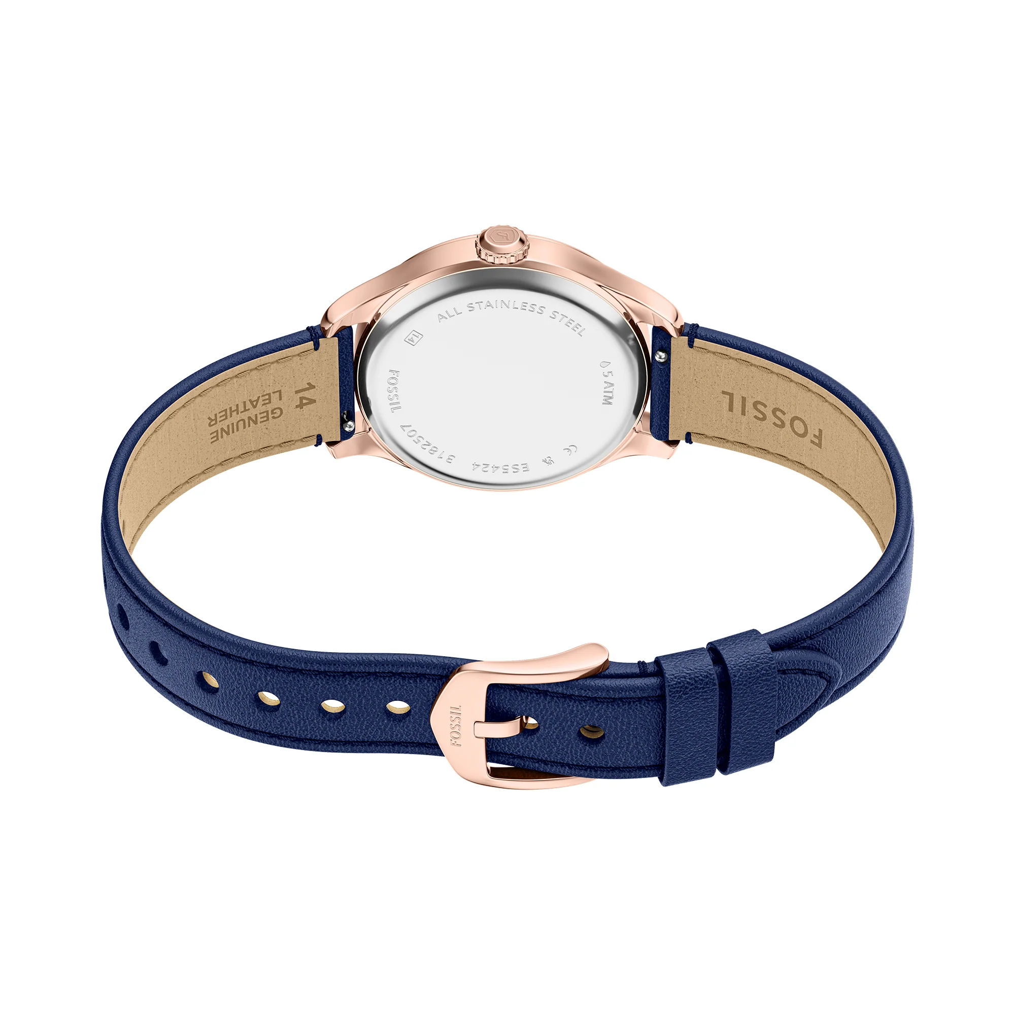 Gilmore Three-Hand Navy Leather Watch - Image 4