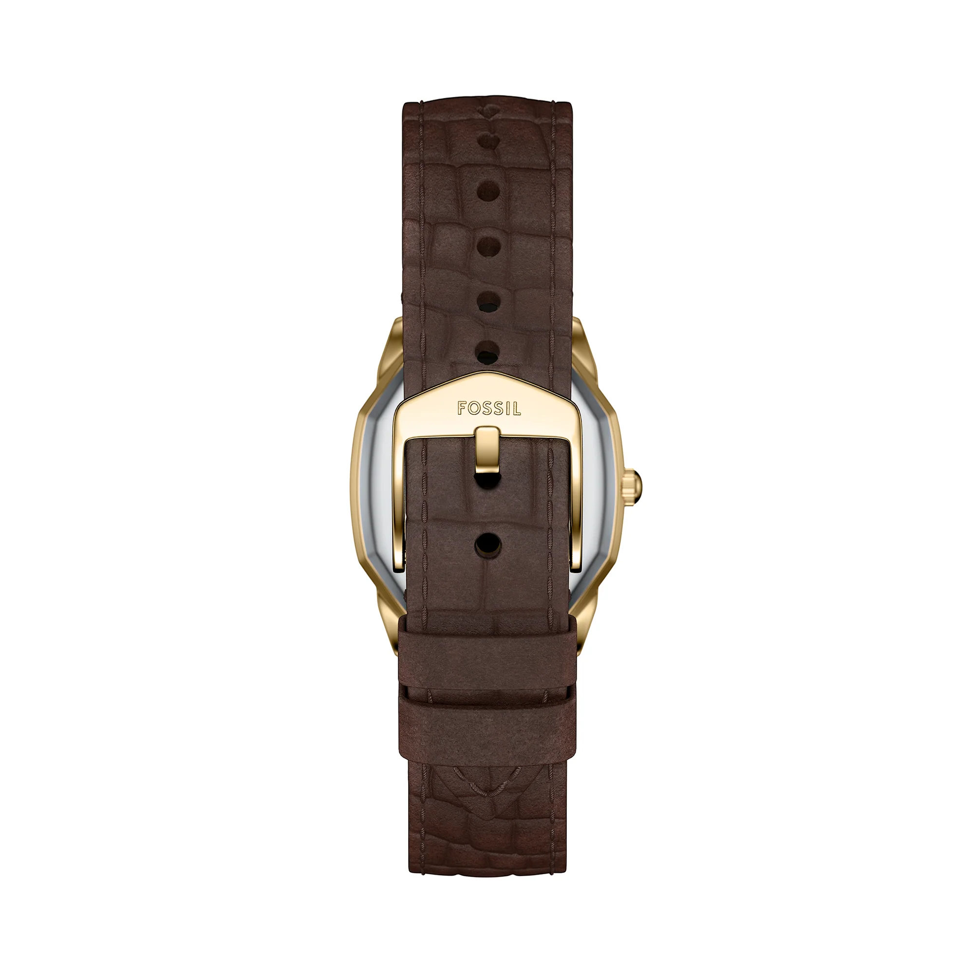 Harlow Three-Hand Brown Croco Leather Watch - Image 3