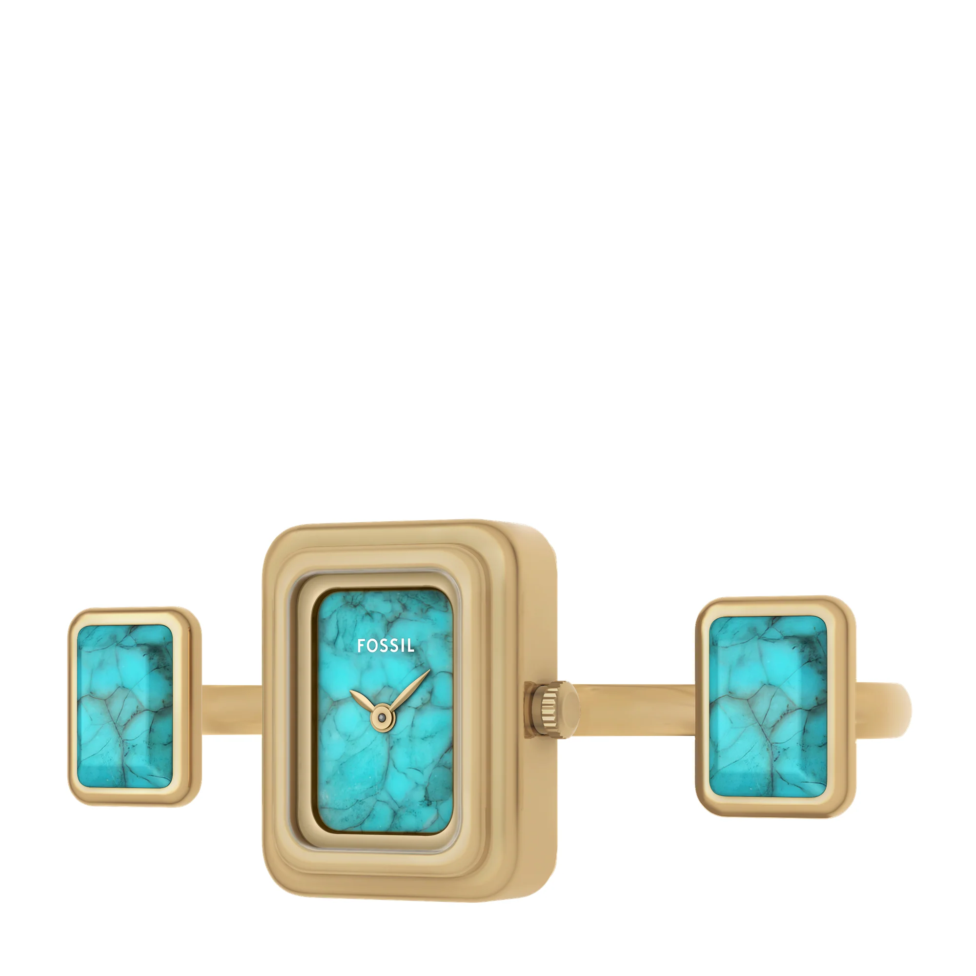 Raquel Watch Ring Two-Hand Gold-Tone Stainless Steel Watch - Image 3