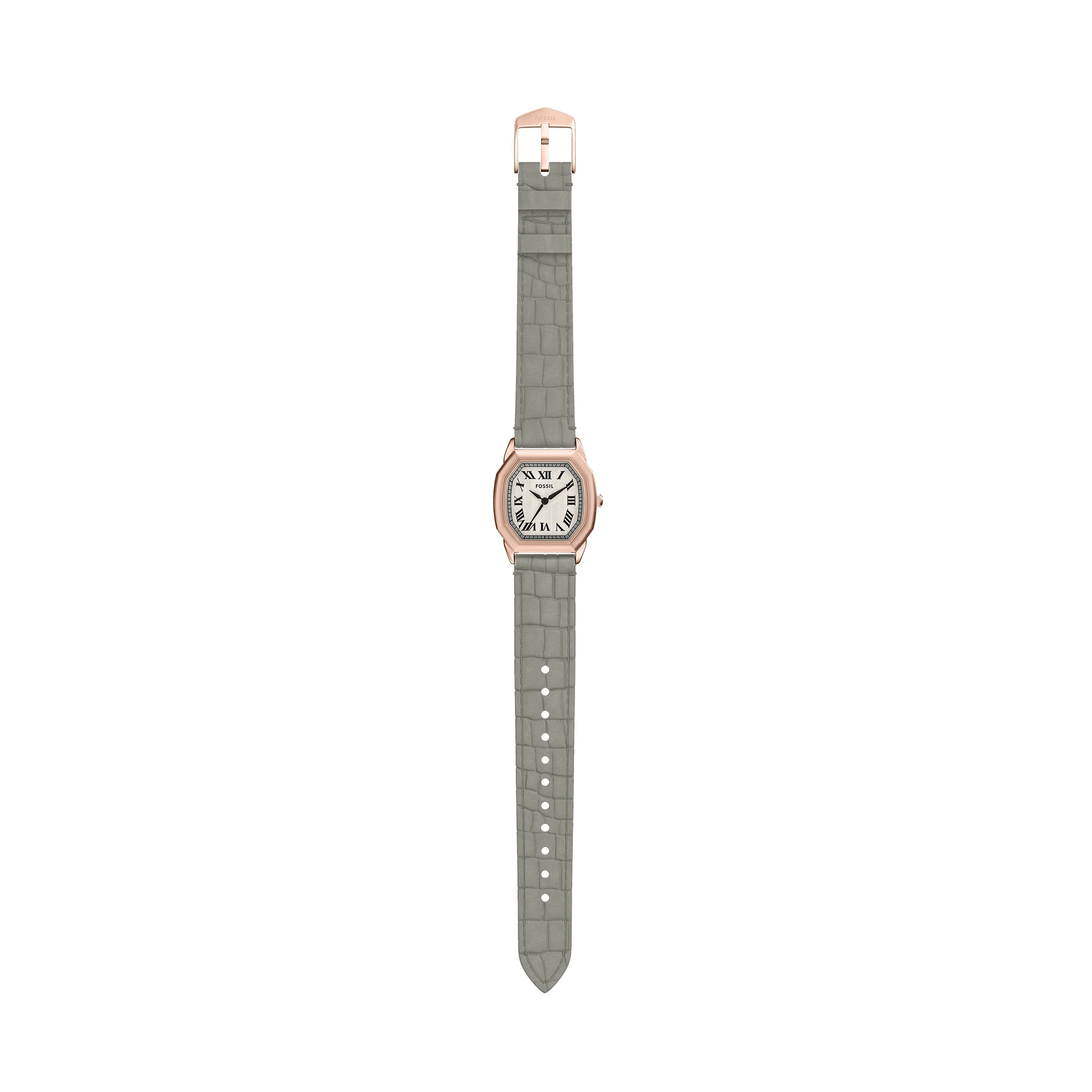 Harlow Three-Hand Grey Croco Leather Watch - Image 4