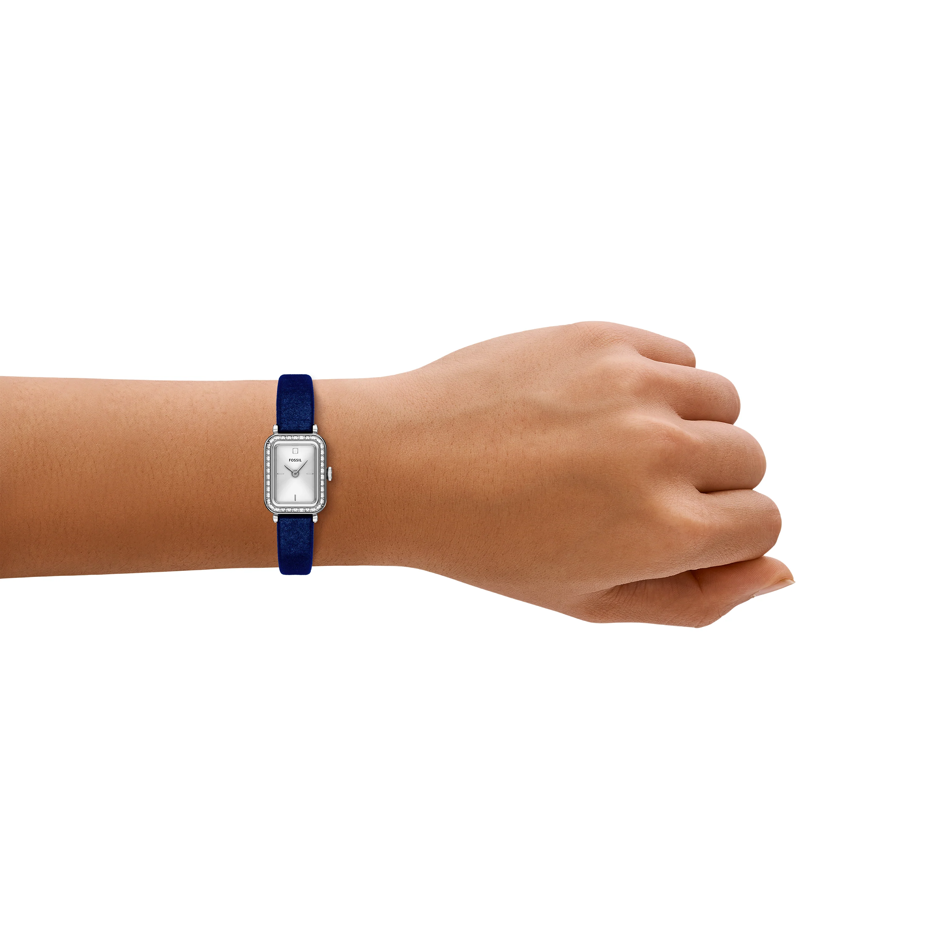 Raquel Two-Hand Blue Velvet Watch - Image 8