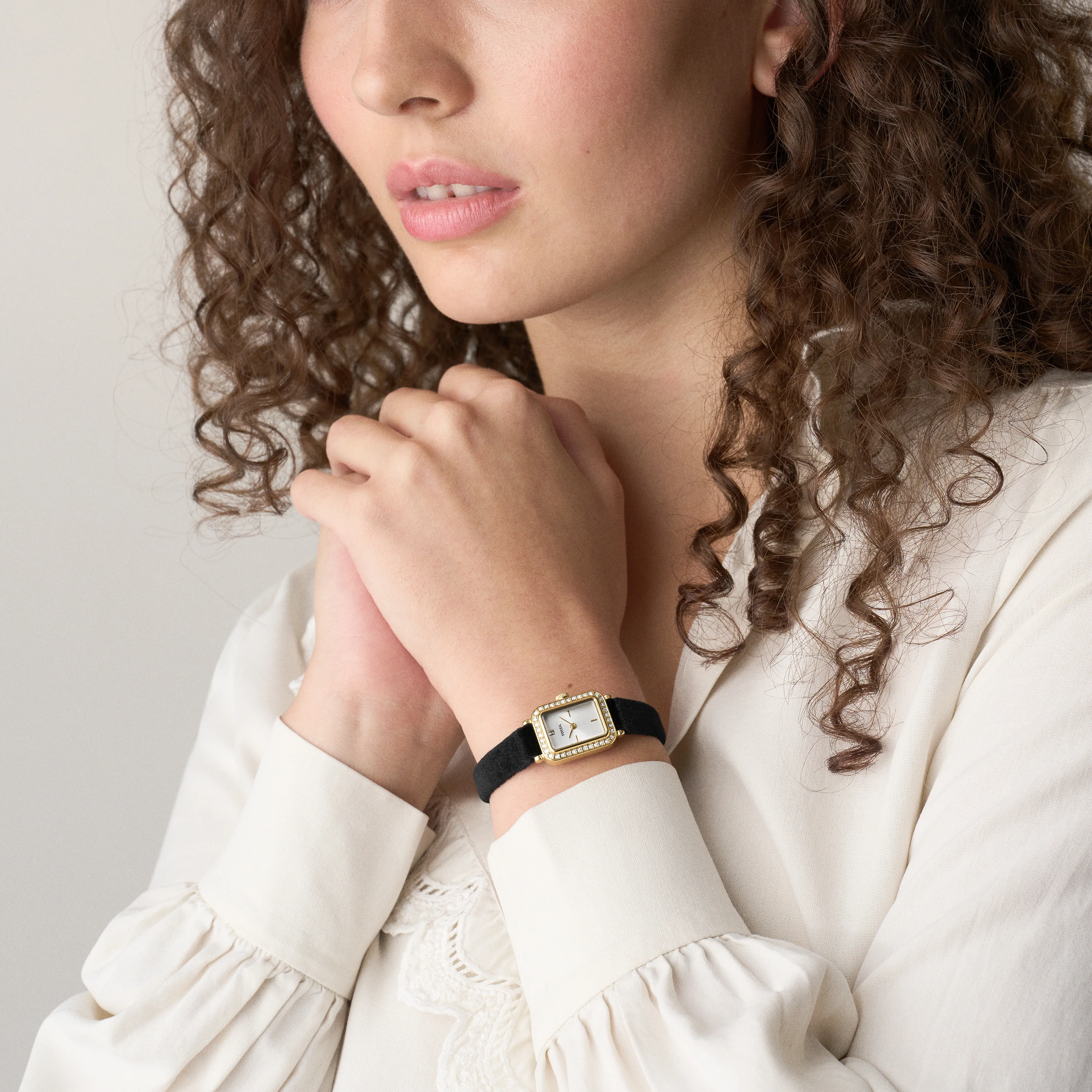 Raquel Two-Hand Black Velvet Watch - Image 9
