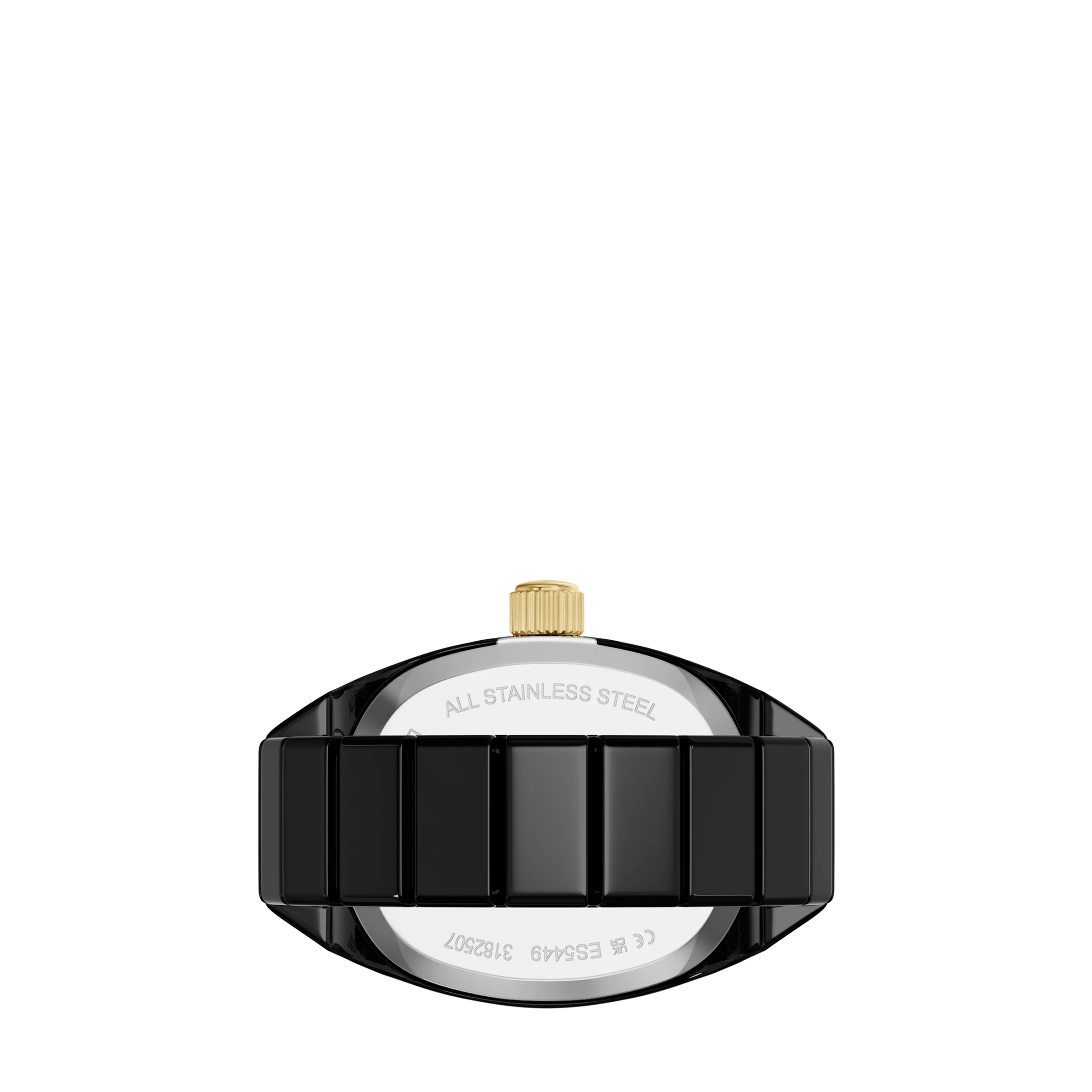 Watch Ring Two-Hand Pavé Black Stainless Steel Watch - Image 6