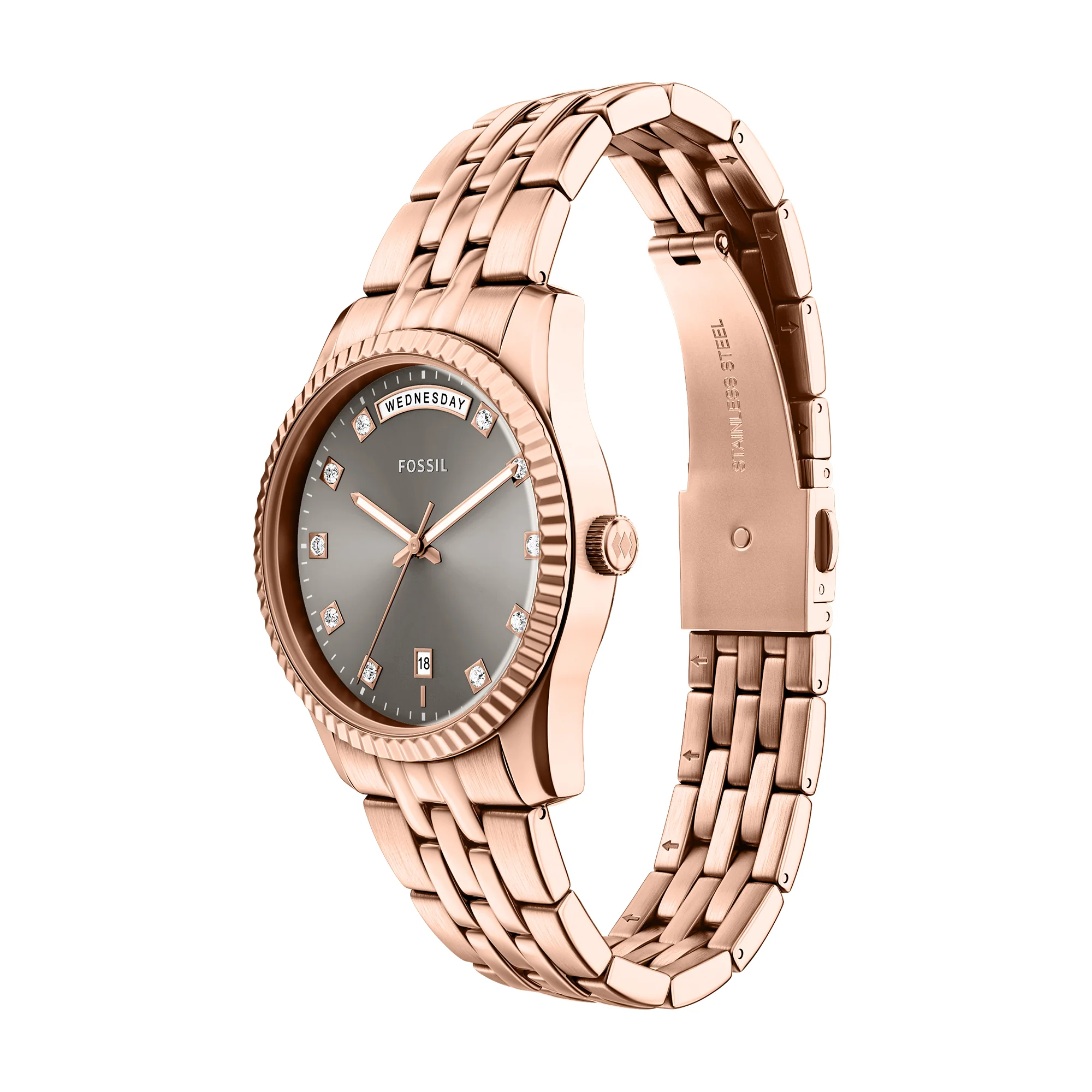 Scarlette Three-Hand Day-Date Rose Gold-Tone Stainless Steel Watch - Image 3