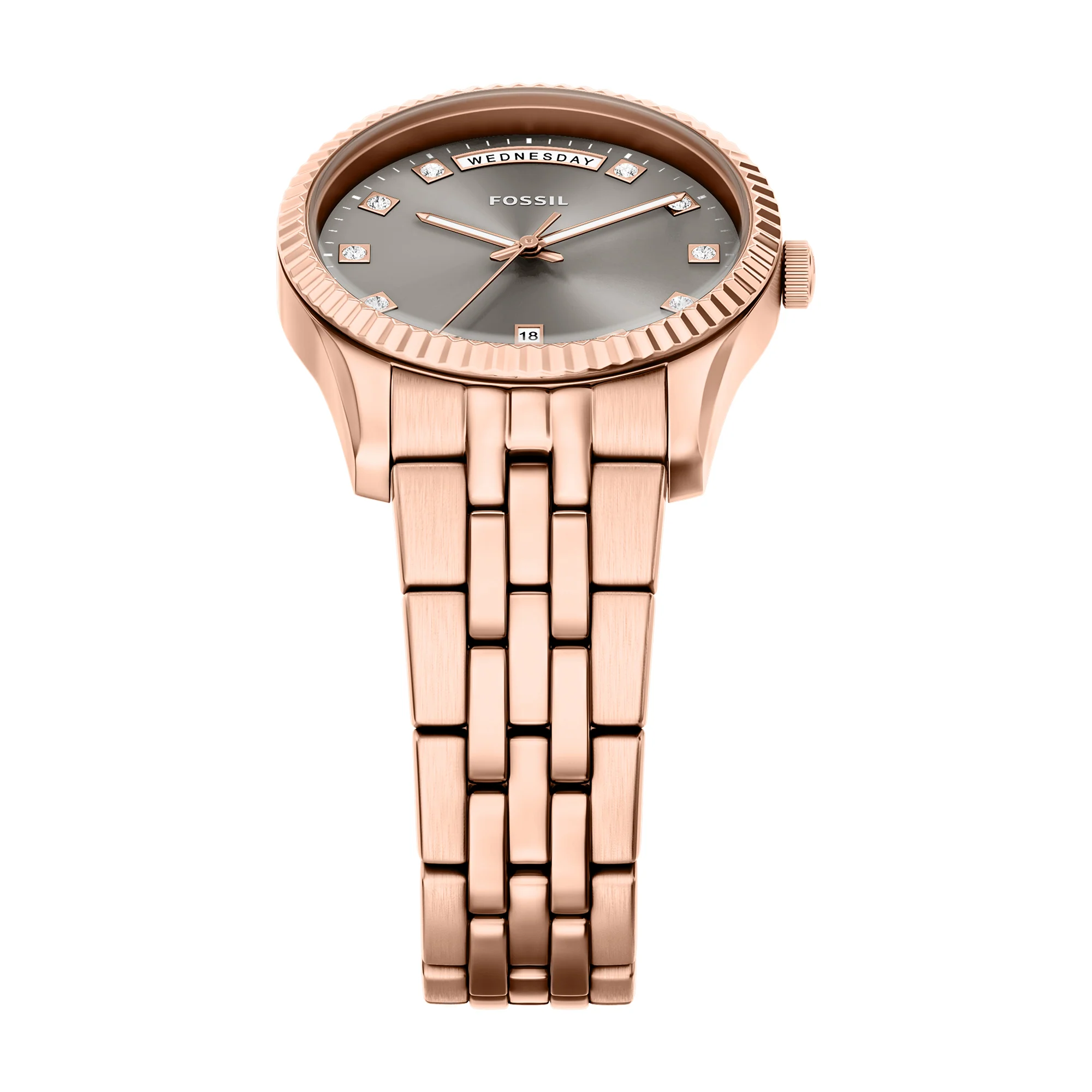Scarlette Three-Hand Day-Date Rose Gold-Tone Stainless Steel Watch - Image 6