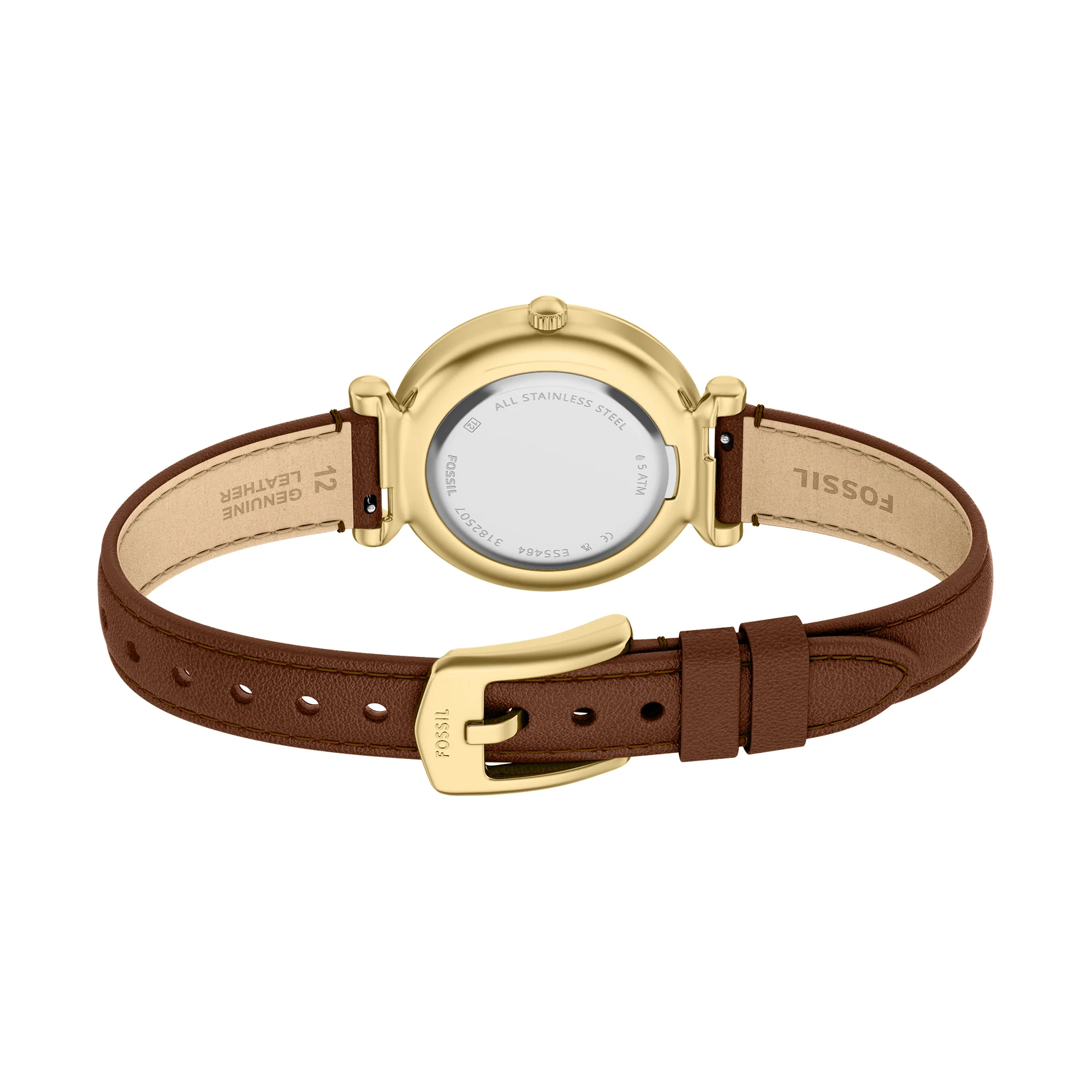 Carlie Mini Three-Hand Brown Leather Watch - Image 4