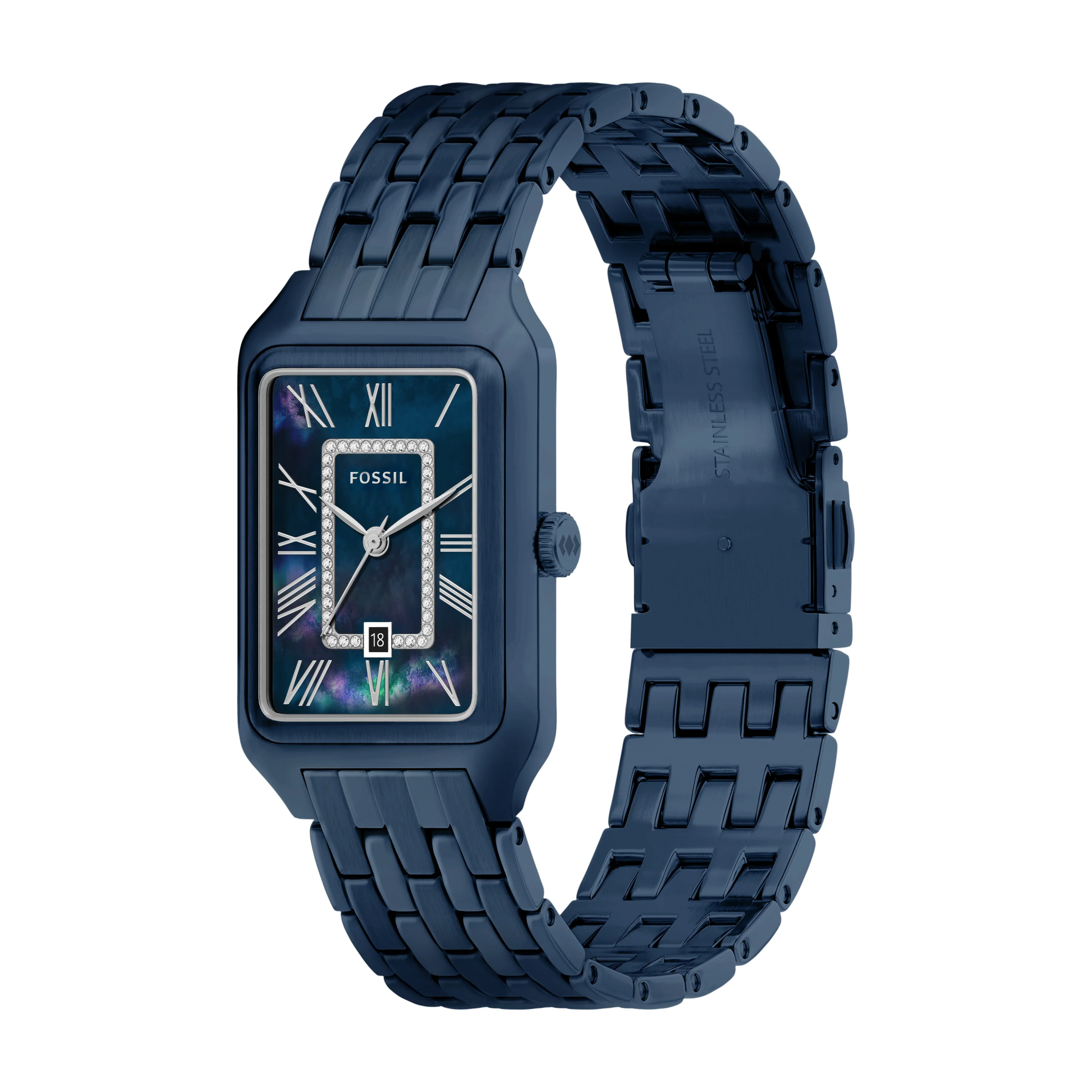 Raquel Three-Hand Navy Stainless Steel Watch - Image 6