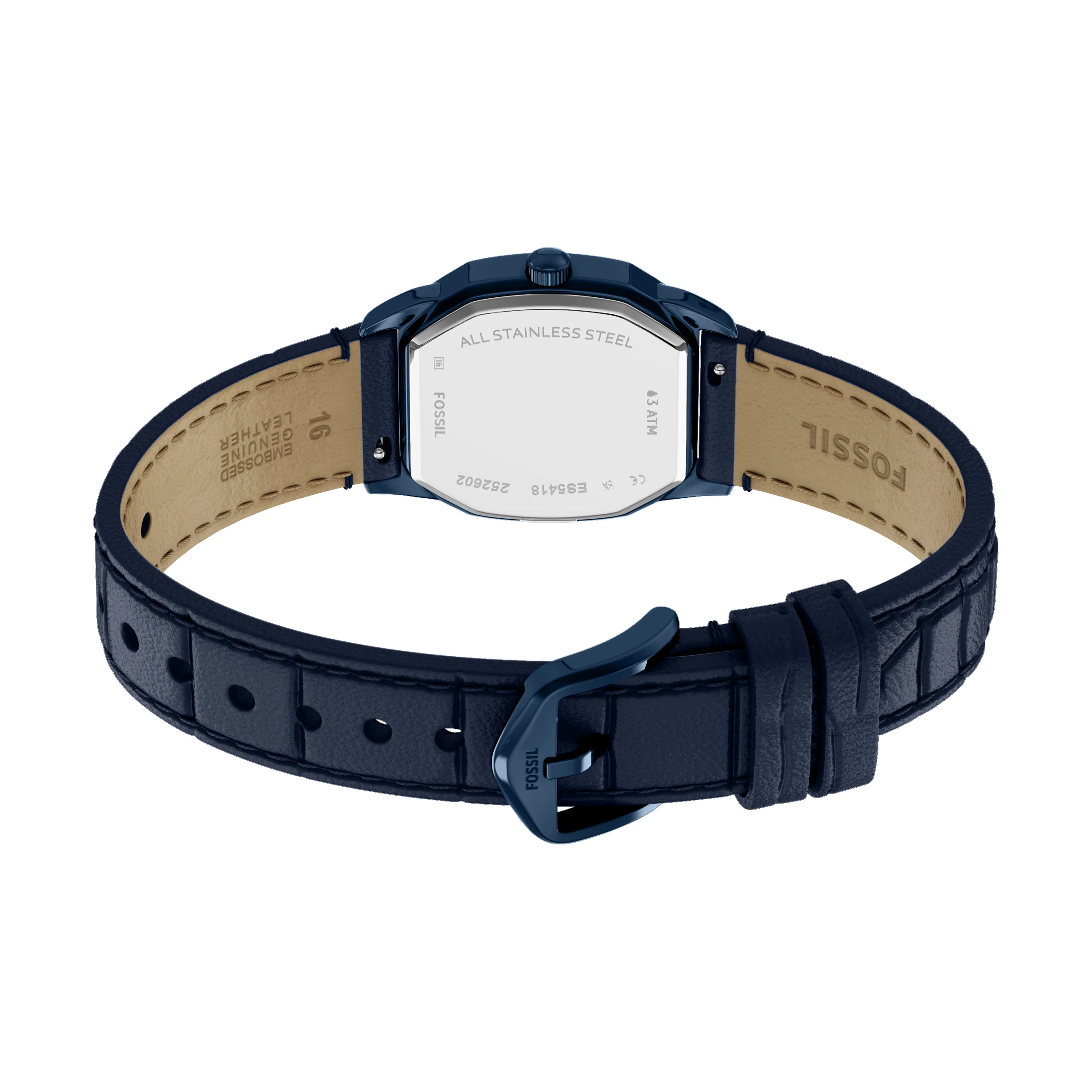 Harlow Three-Hand Navy Leather Watch - Image 5