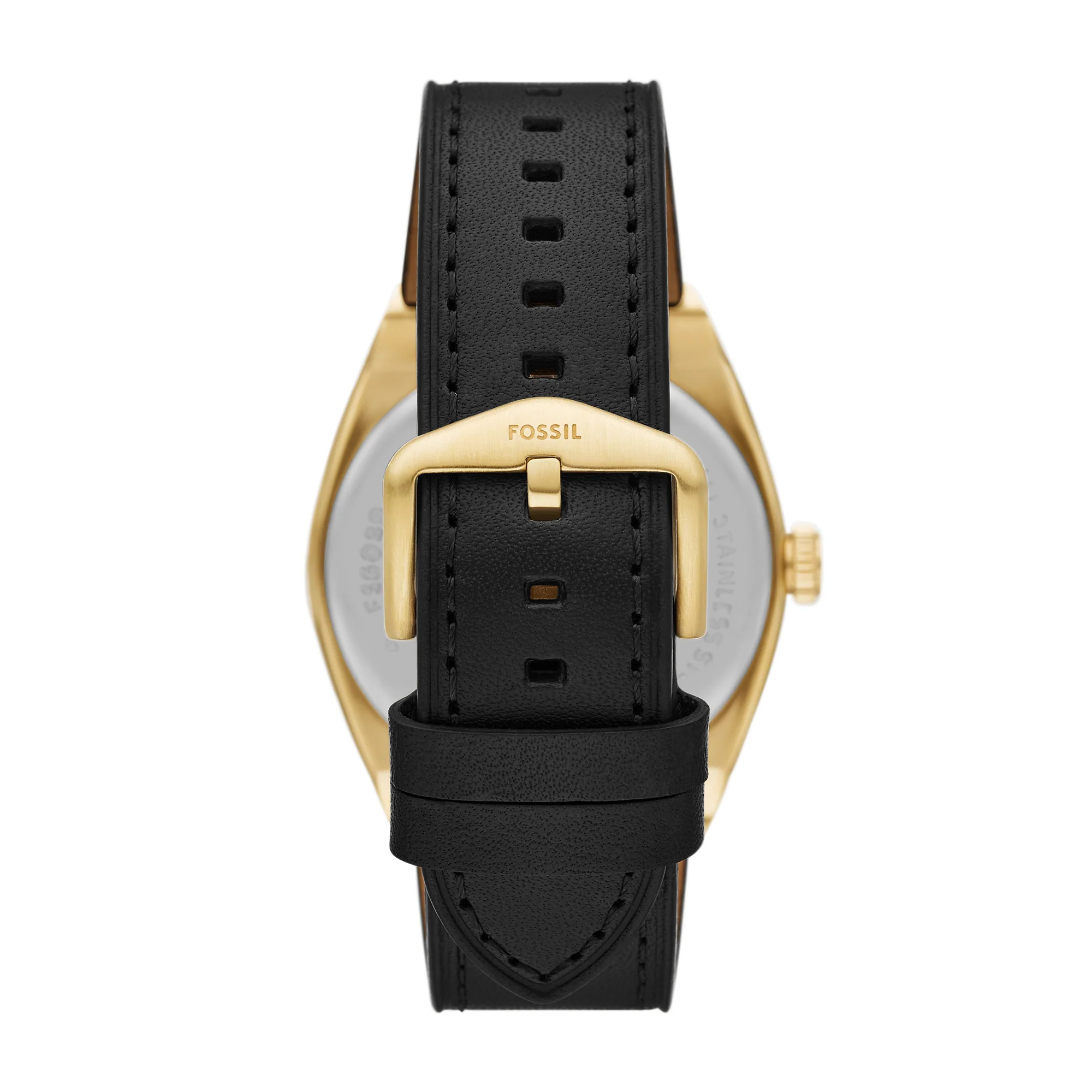 Everett Three-Hand Date Black Leather Watch - Image 3