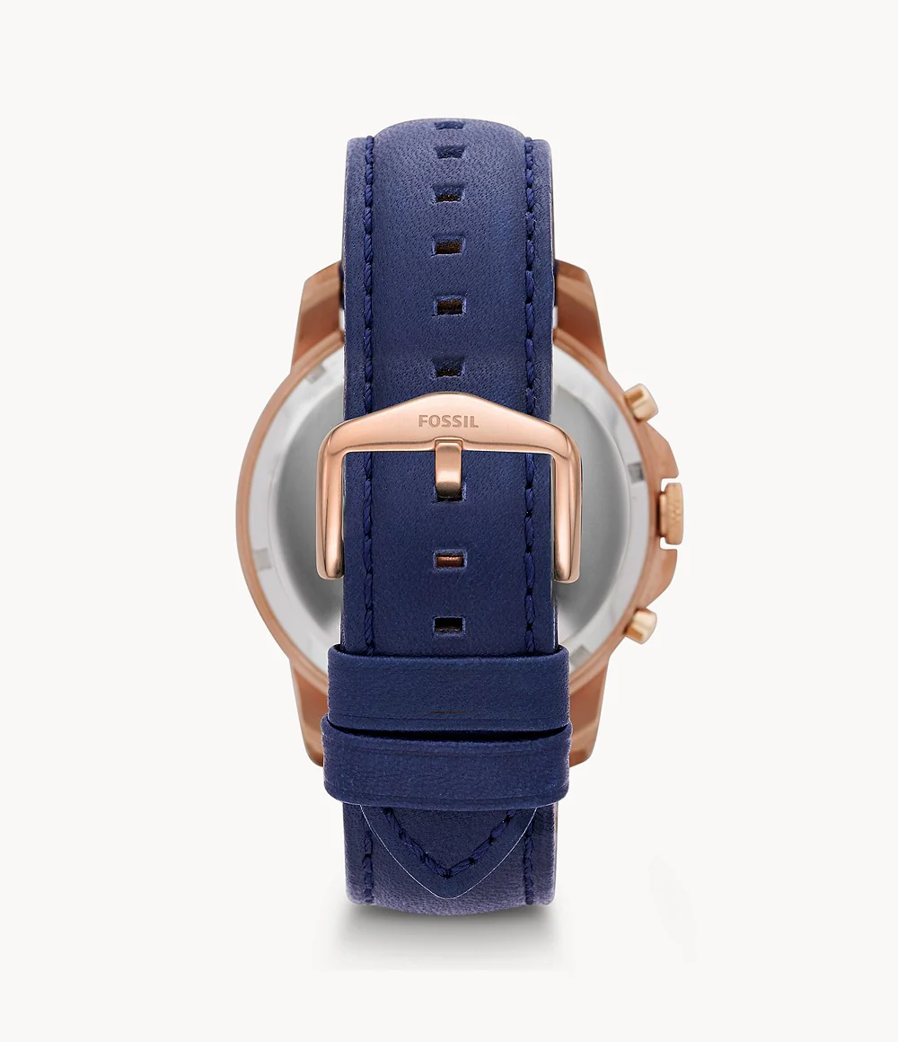Grant Chronograph Navy Leather Watch - Image 3
