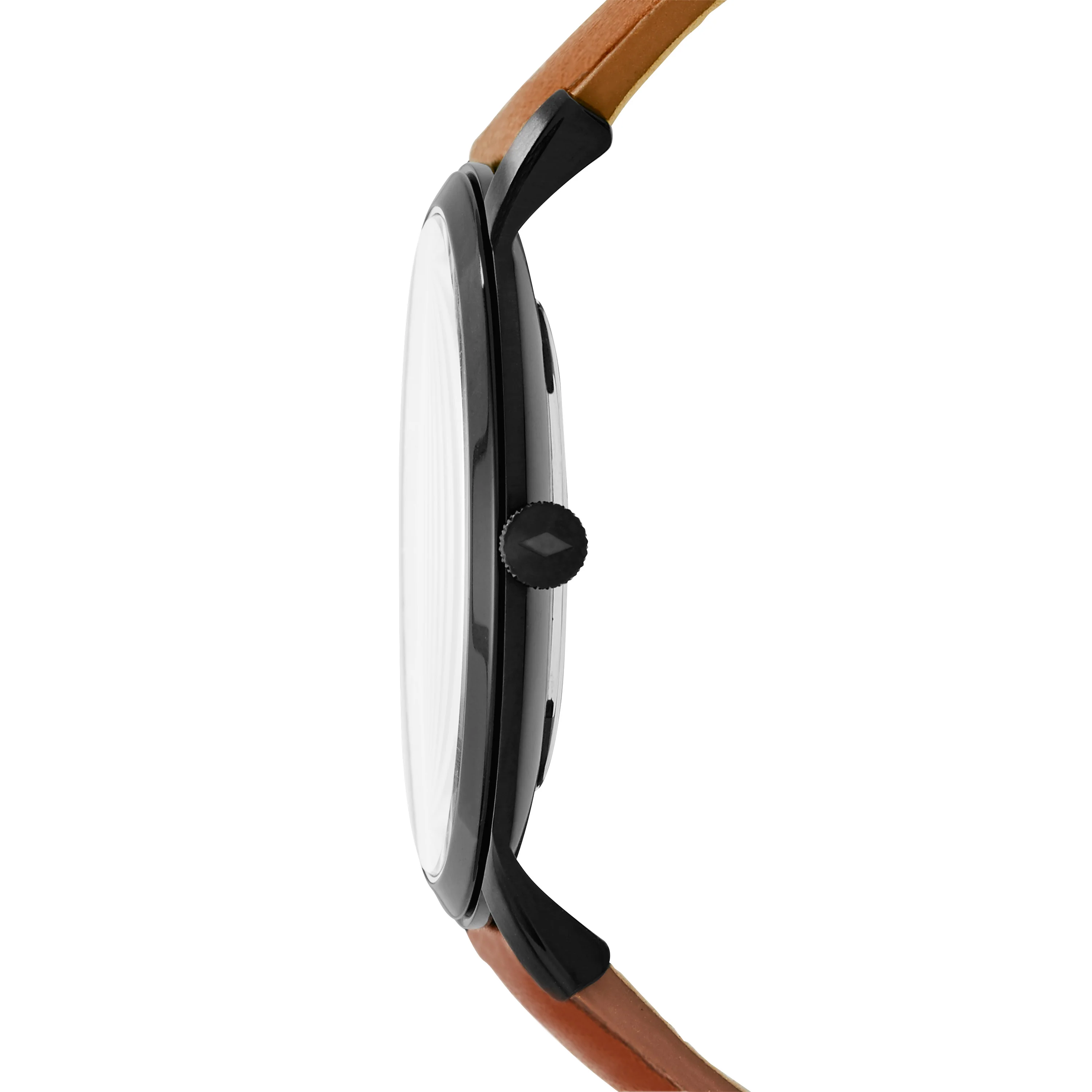 The Minimalist Slim Three-Hand Light Brown Leather Watch - Image 2