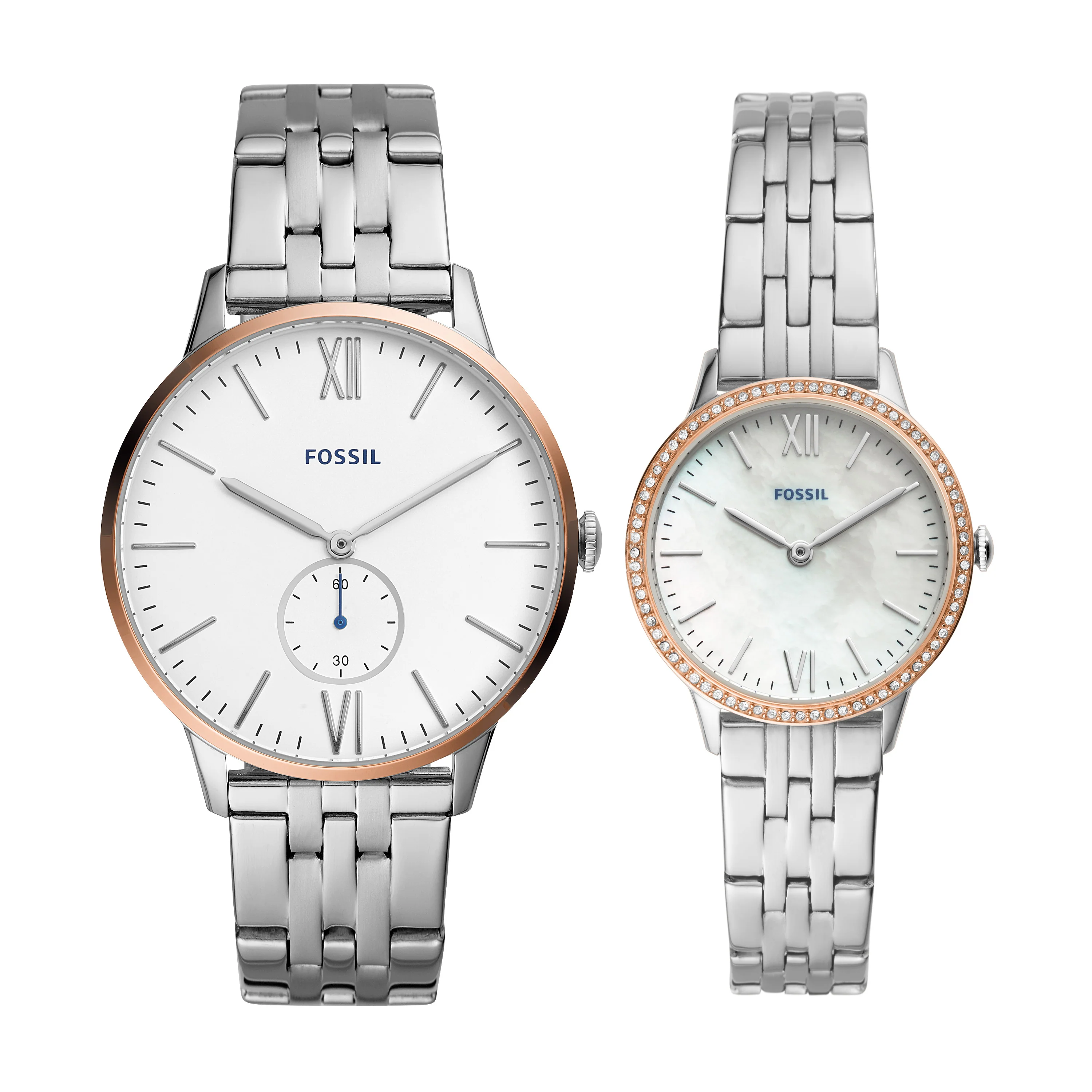 His & Her Three-Hand Stainless Steel Watch Box Set