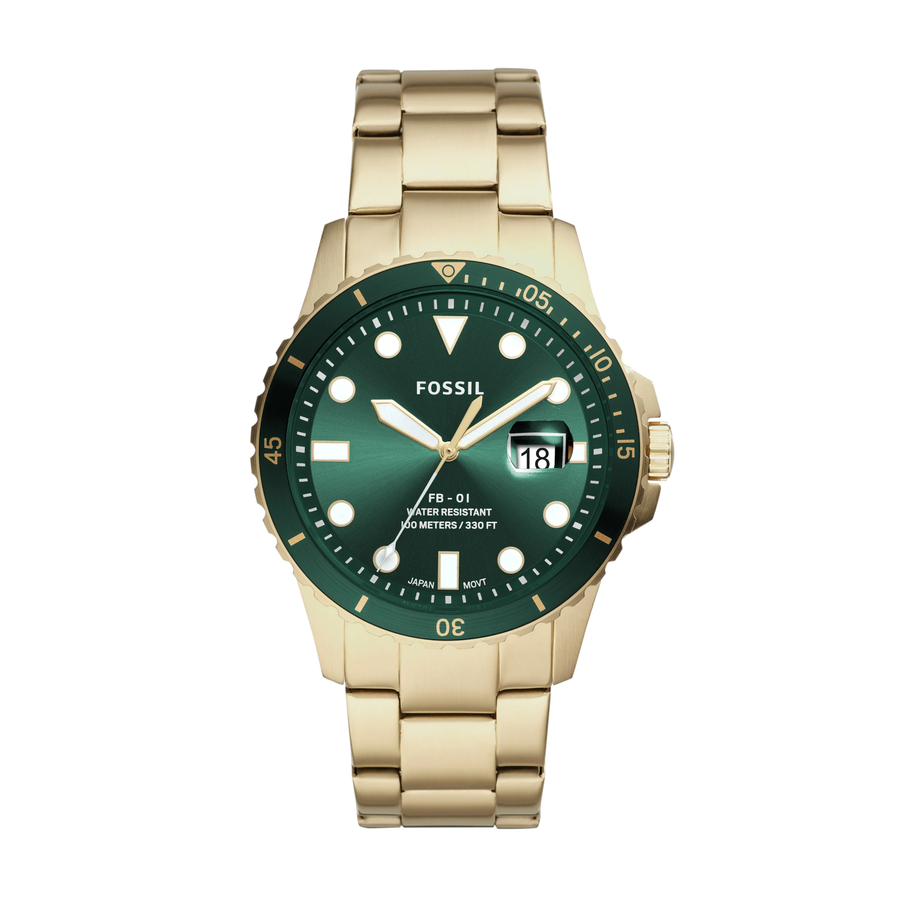 FB-01 Three-Hand Date Gold-Tone Stainless Steel Watch