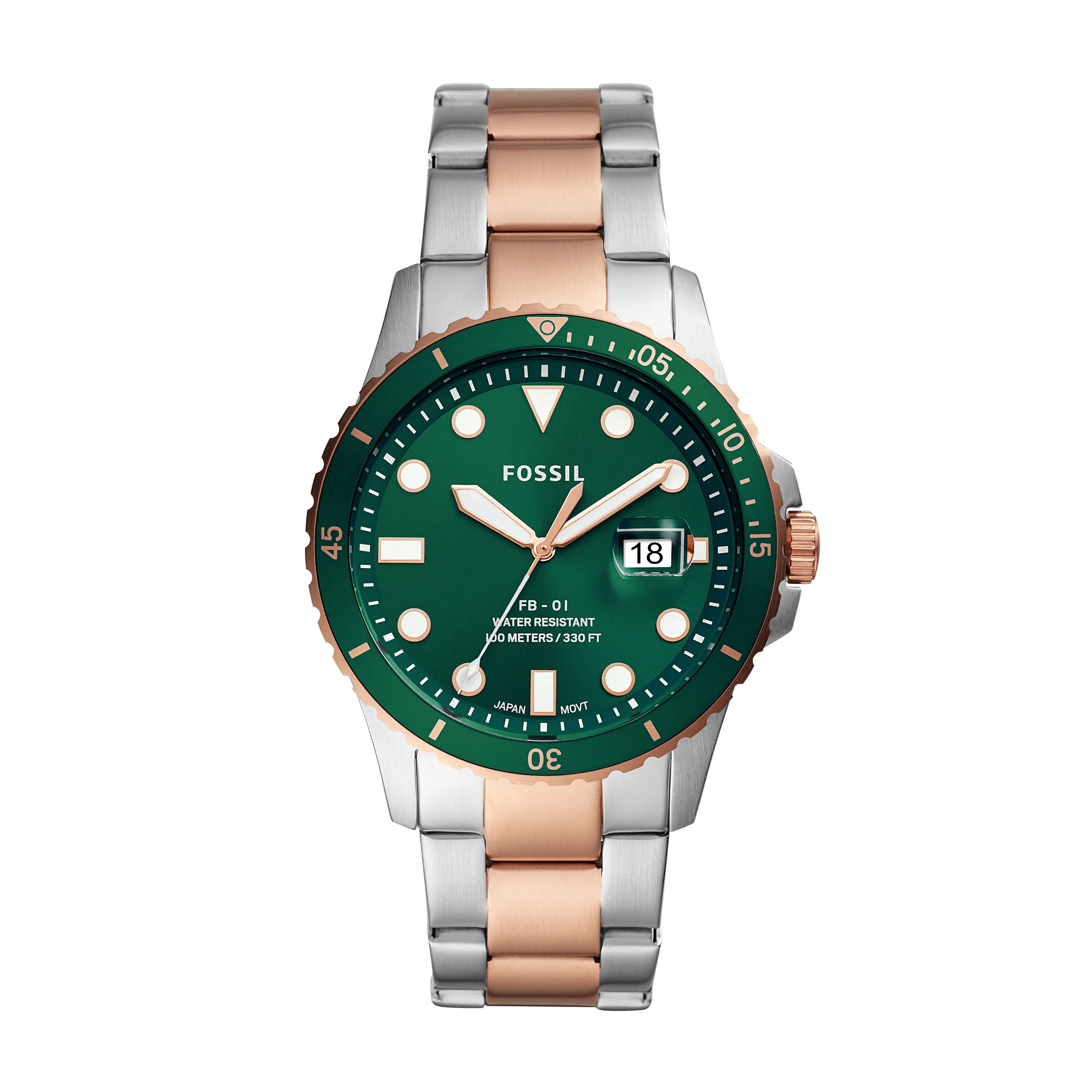 FB-01 Three-Hand Date Two-Tone Stainless Steel Watch