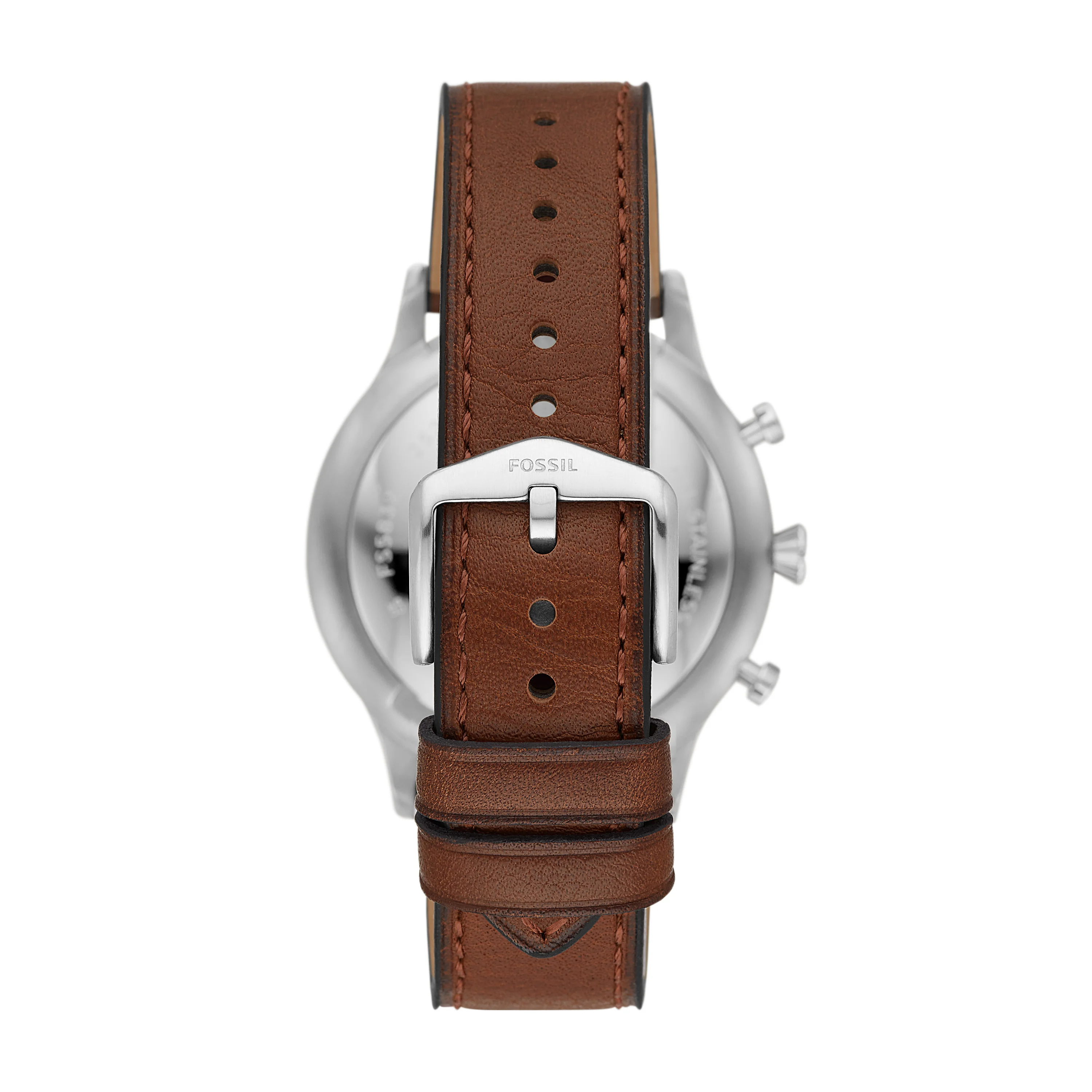 Pilot Chronograph Brown Leather Watch - Image 3