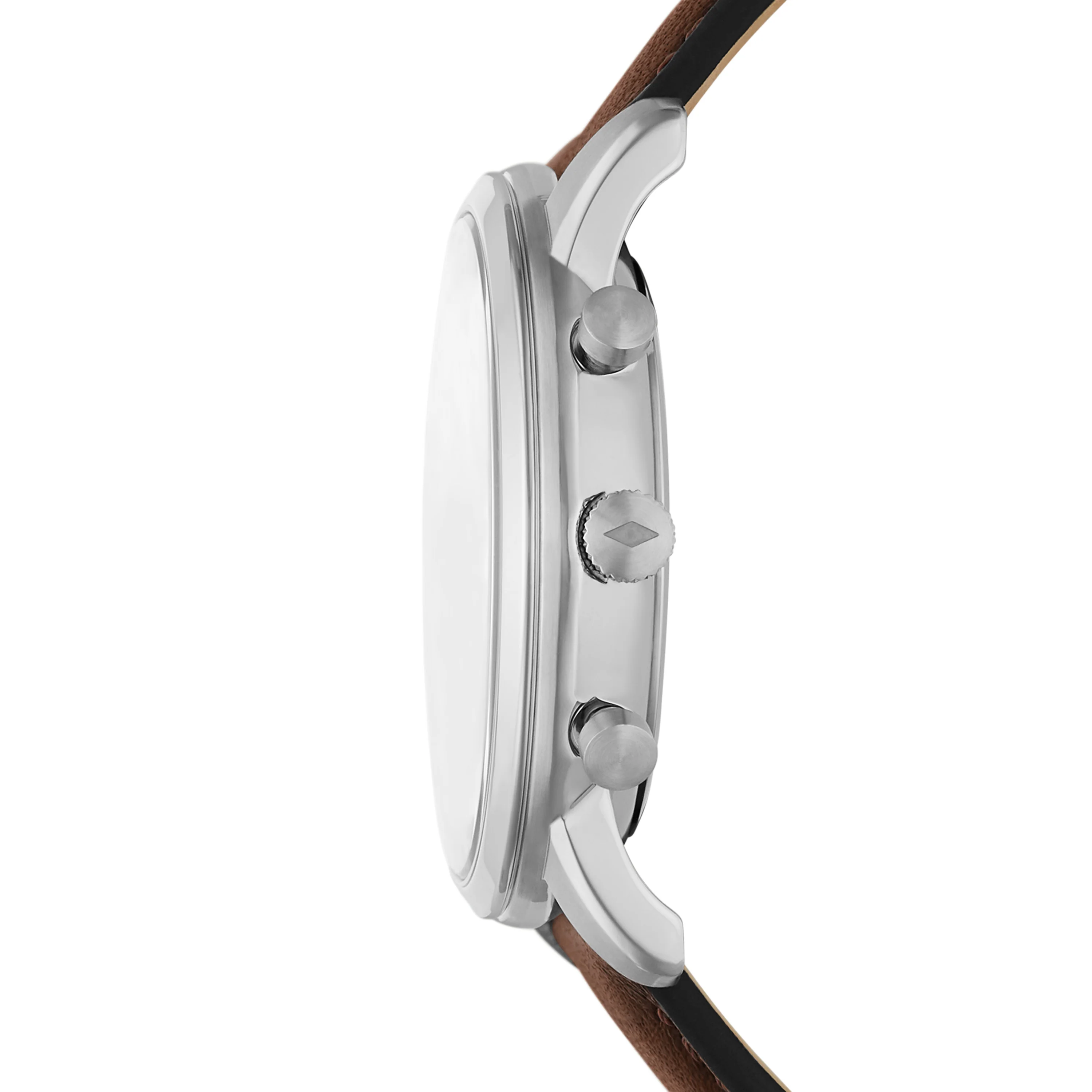 Minimalist Chronograph Brown Eco Leather Watch - Image 2