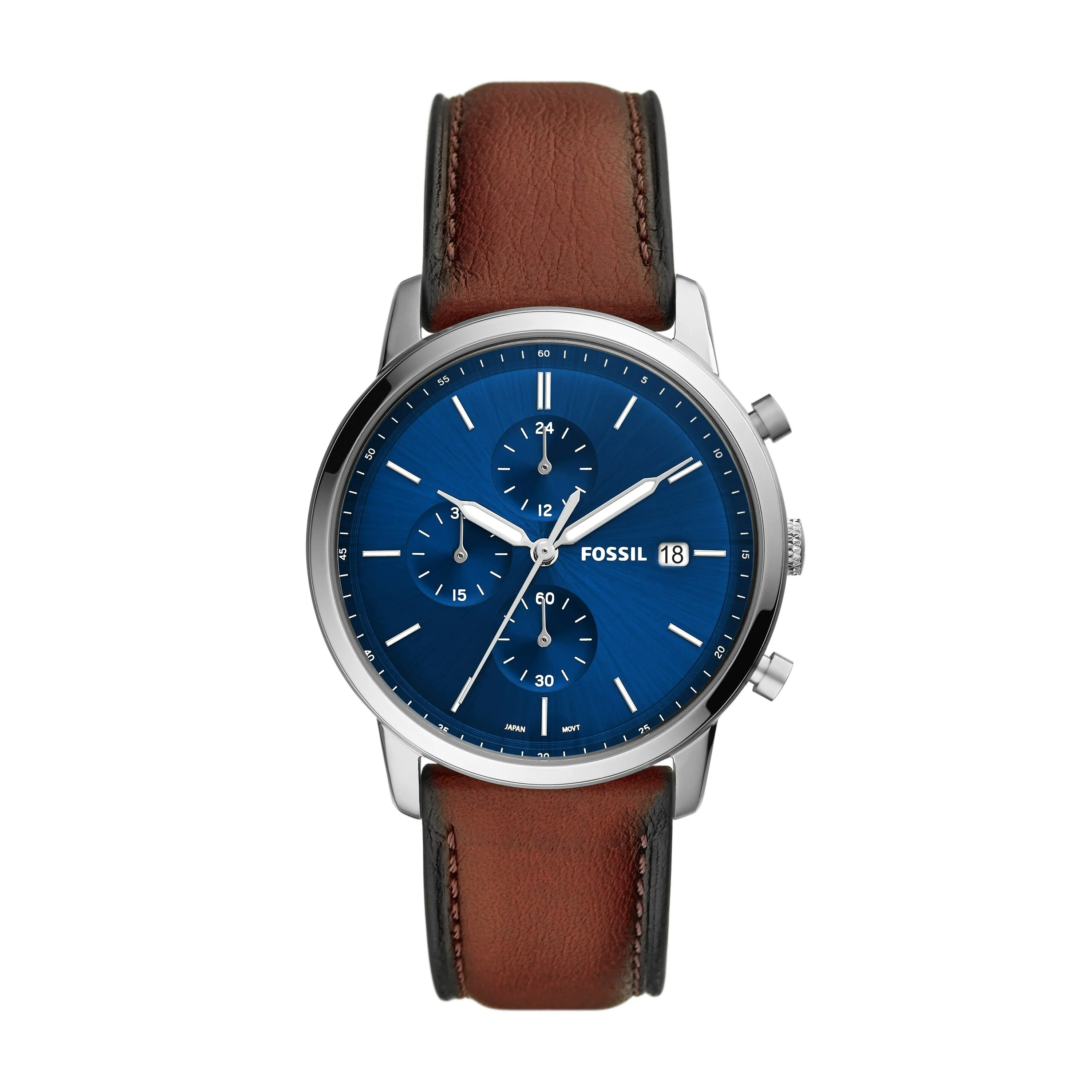 Minimalist Chronograph Luggage Eco Leather Watch