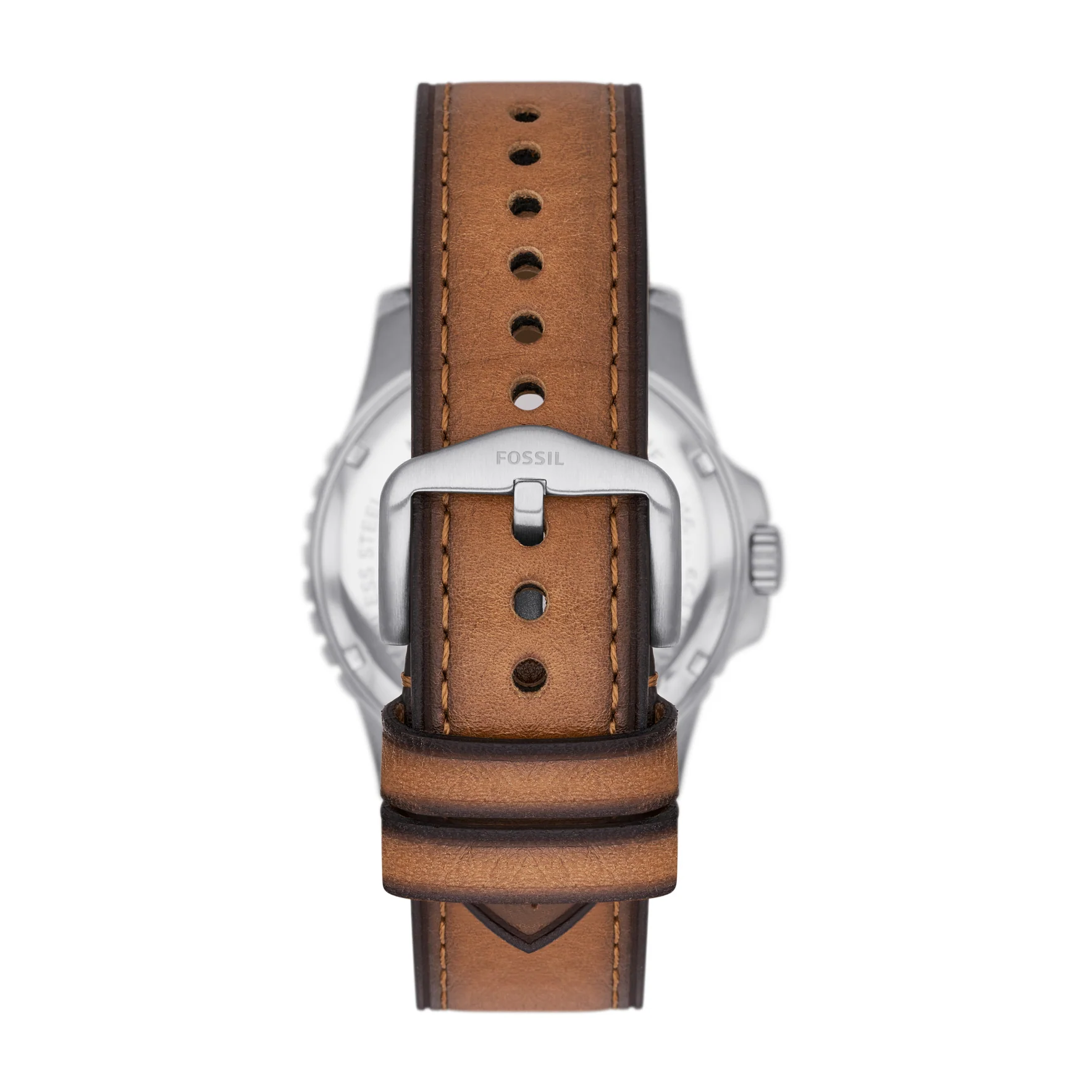 Fossil Blue Three-Hand Date Tan Eco Leather Watch - Image 4