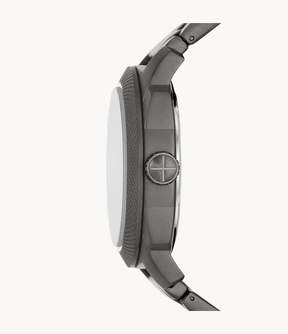Machine Three-Hand Date Smoke Stainless Steel Watch - Image 4