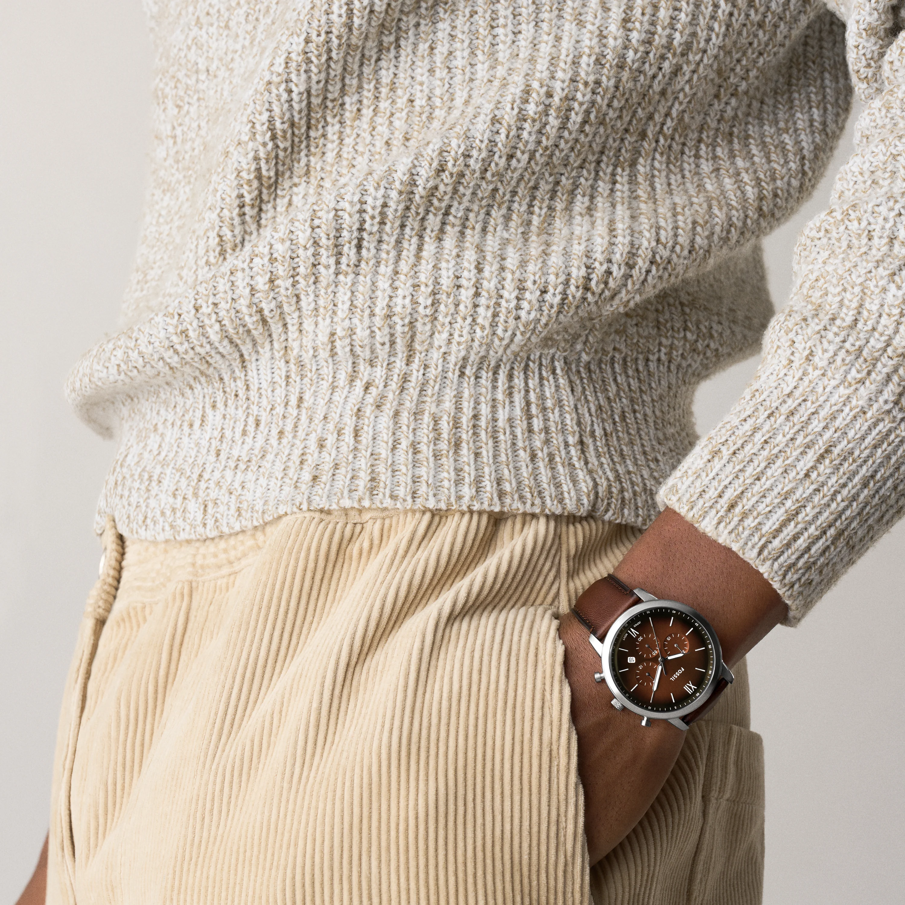 Neutra Chronograph Brown Leather Watch - Image 10
