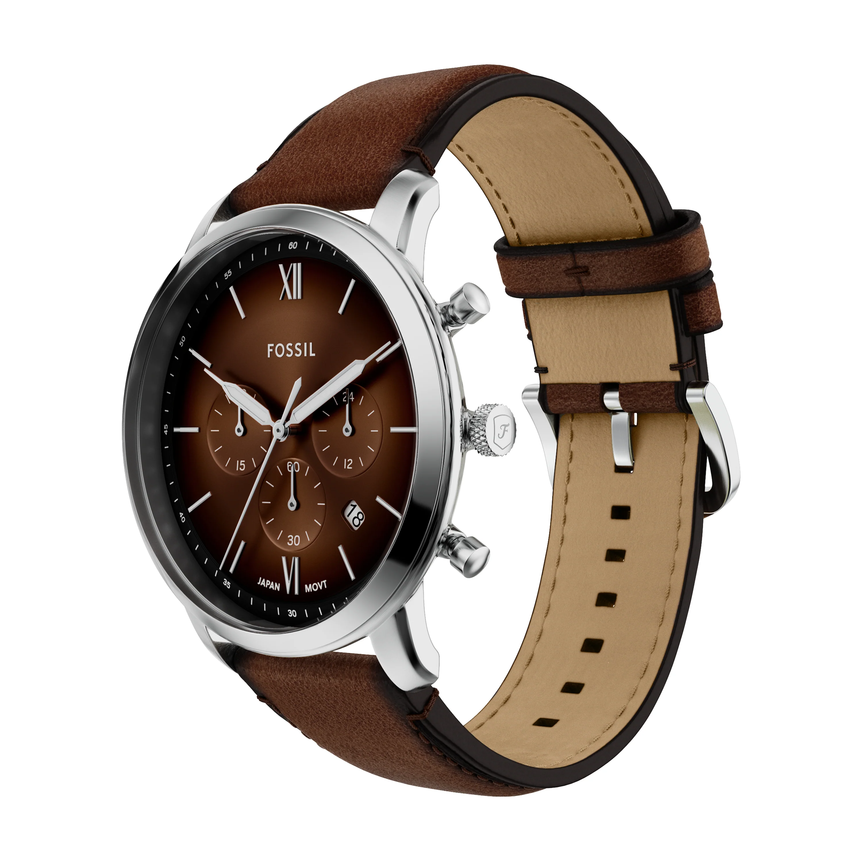 Neutra Chronograph Brown Leather Watch - Image 7