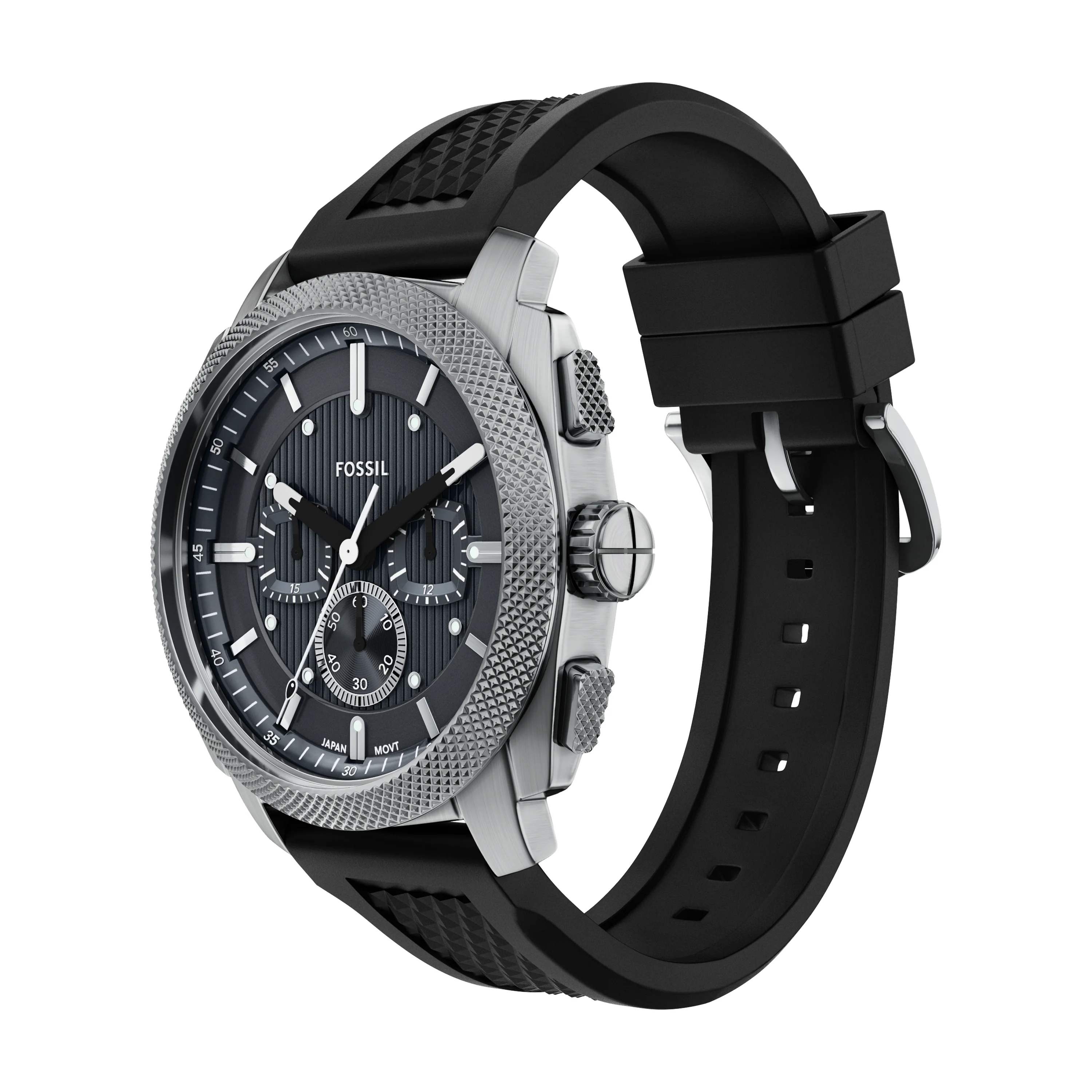 Machine Chronograph Black Silicone Watch - Image 7