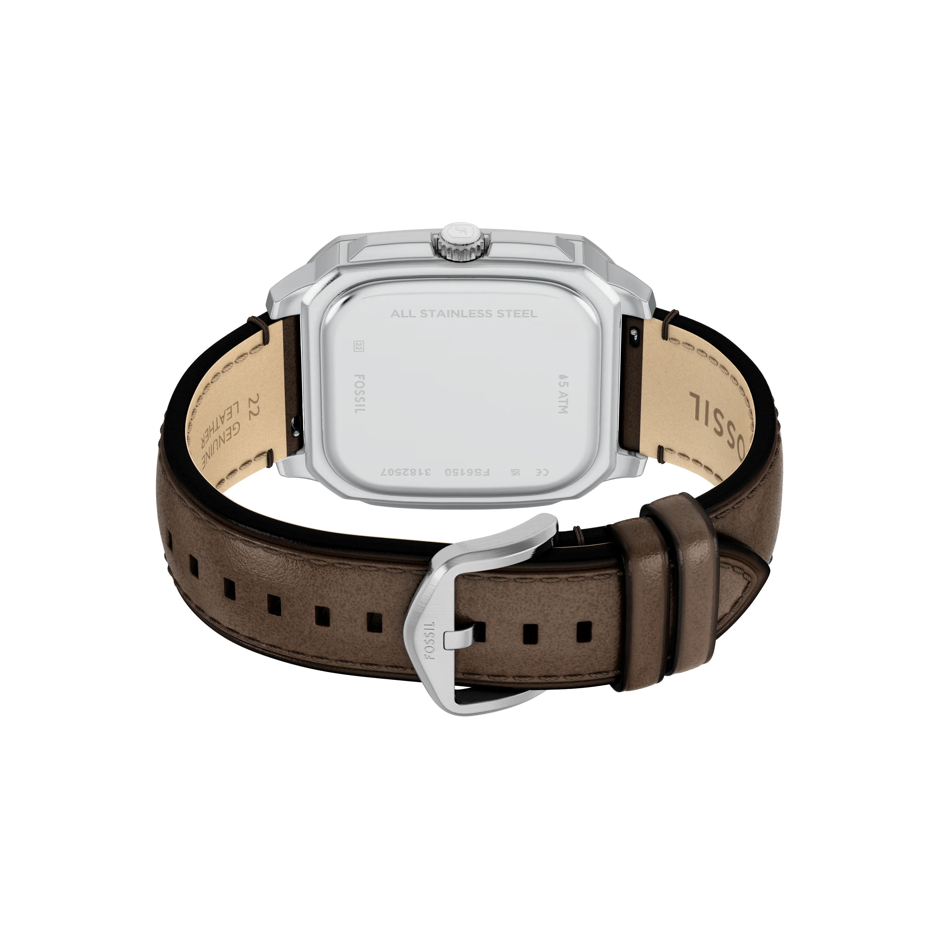 Crosby Three-Hand Brown Leather Watch - Image 5