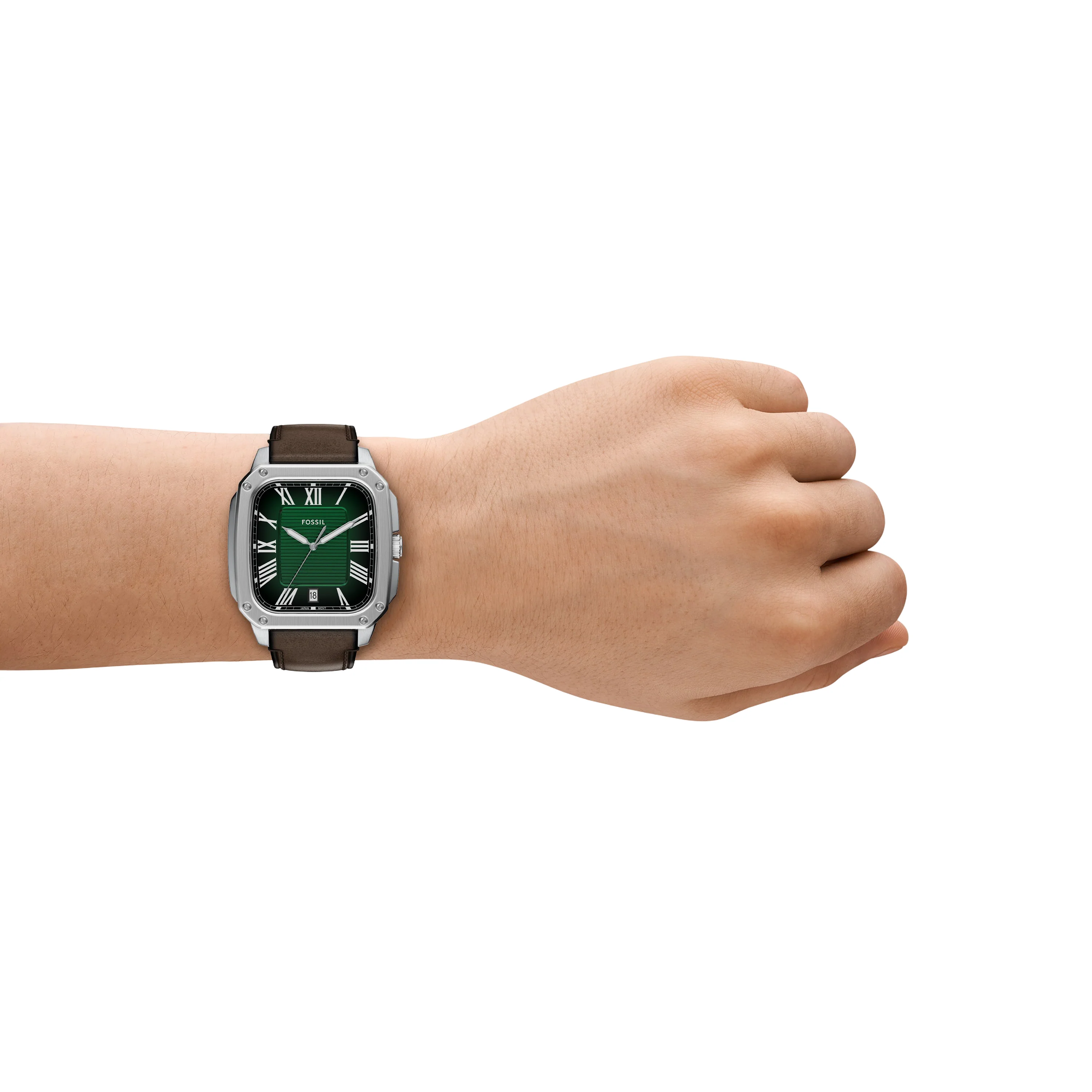 Crosby Three-Hand Brown Leather Watch - Image 9