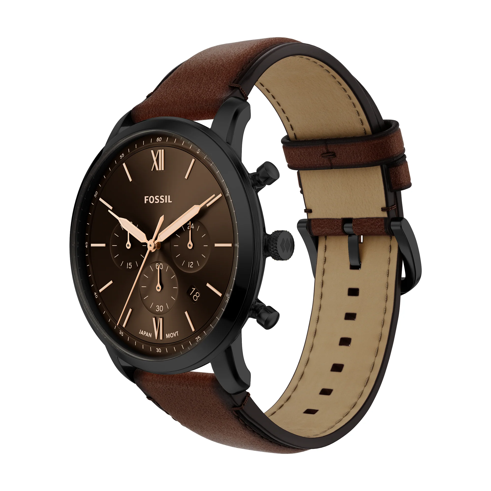 Neutra Chronograph Brown Leather Watch - Image 3