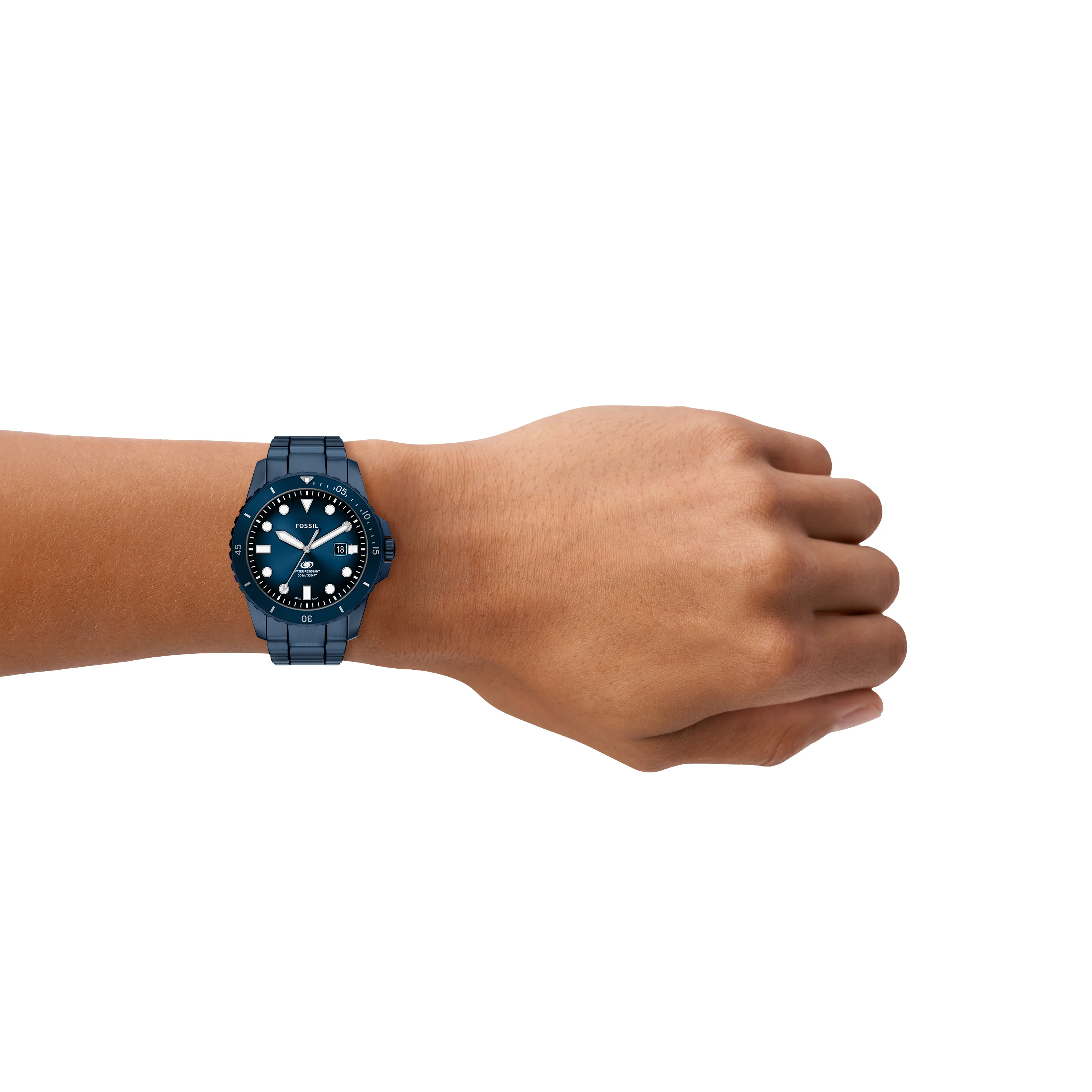 Fossil Blue Dive Three-Hand Navy Stainless Steel Watch - Image 8