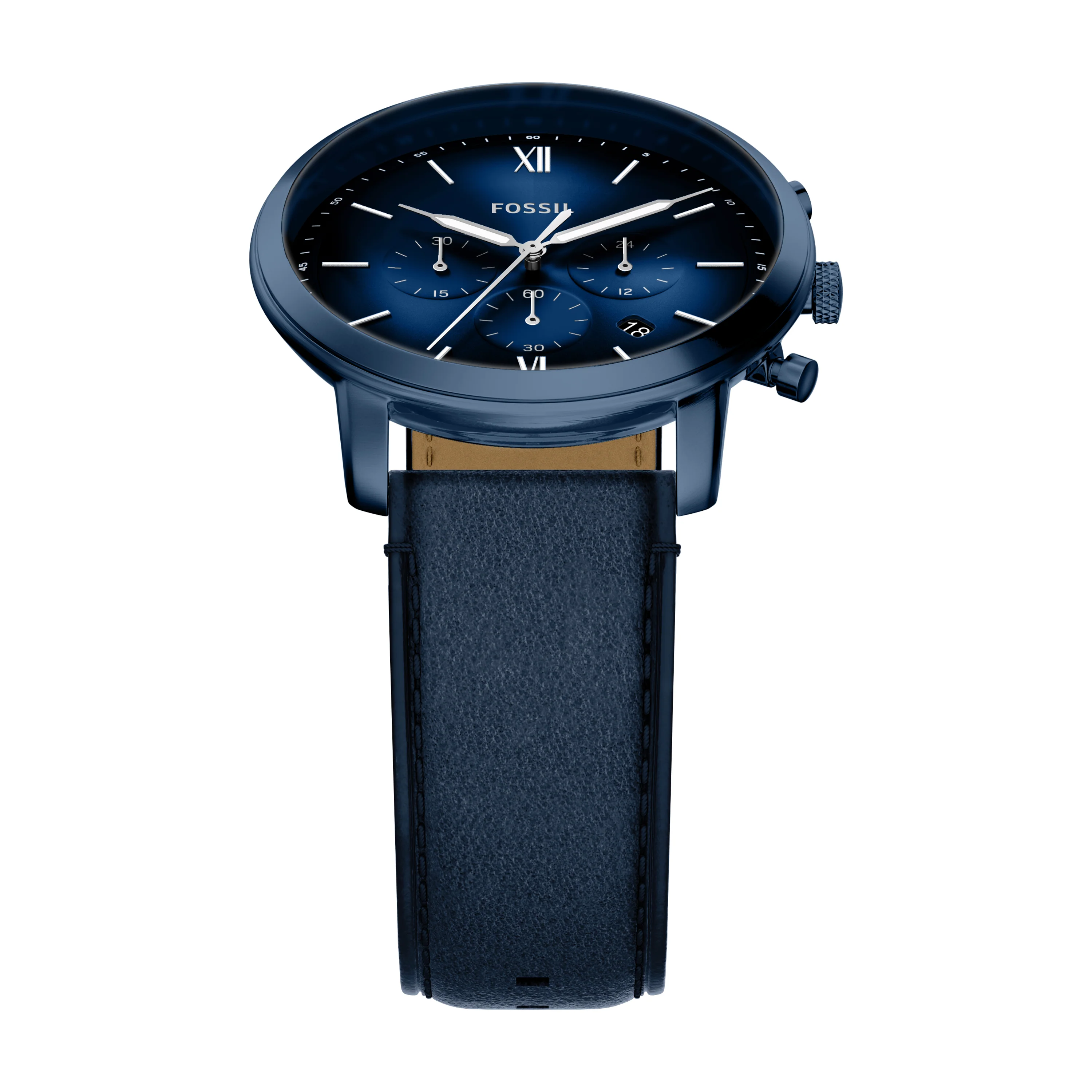 Neutra Chronograph Navy Leather Watch - Image 4