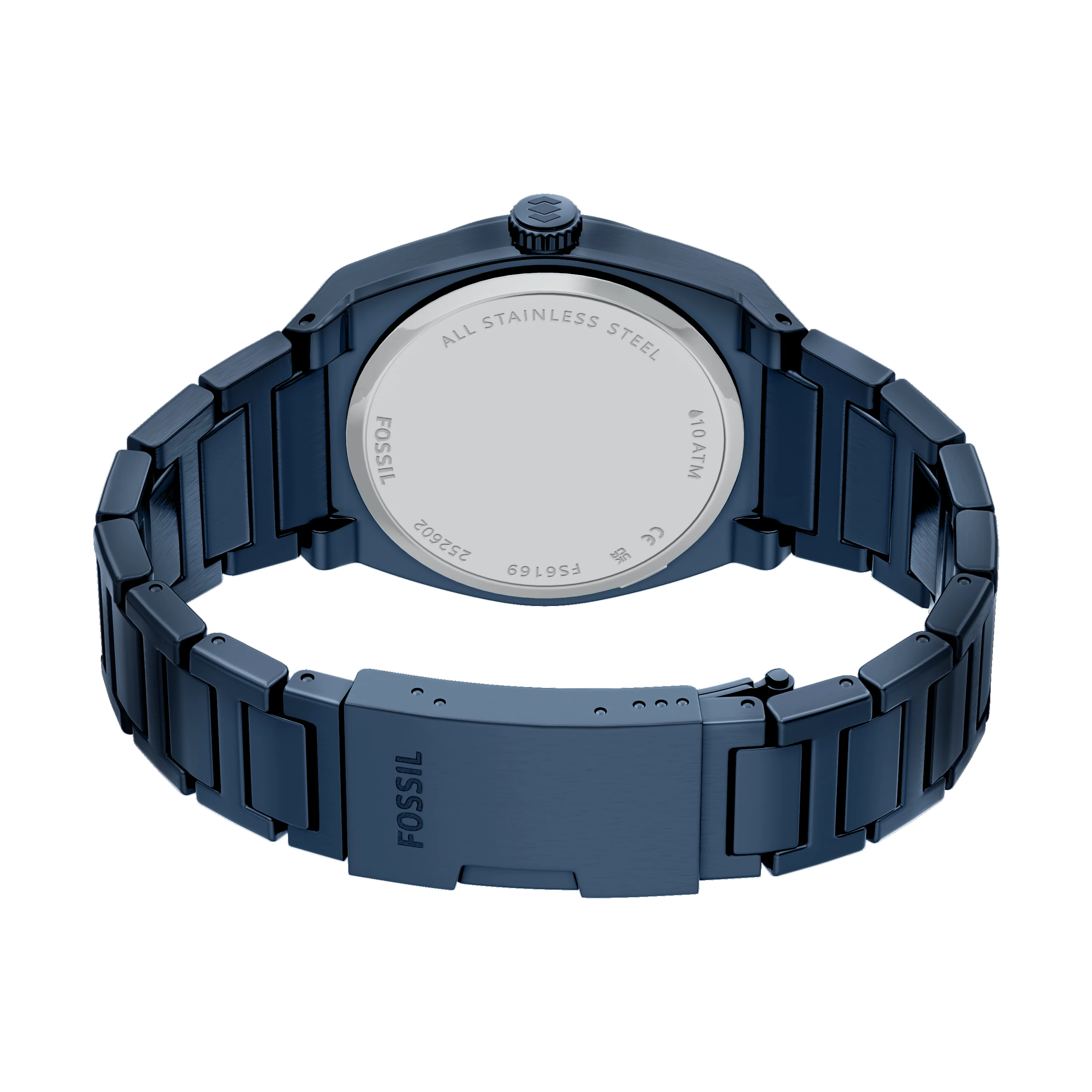 Everett Three-Hand Navy Stainless Steel Watch - Image 5