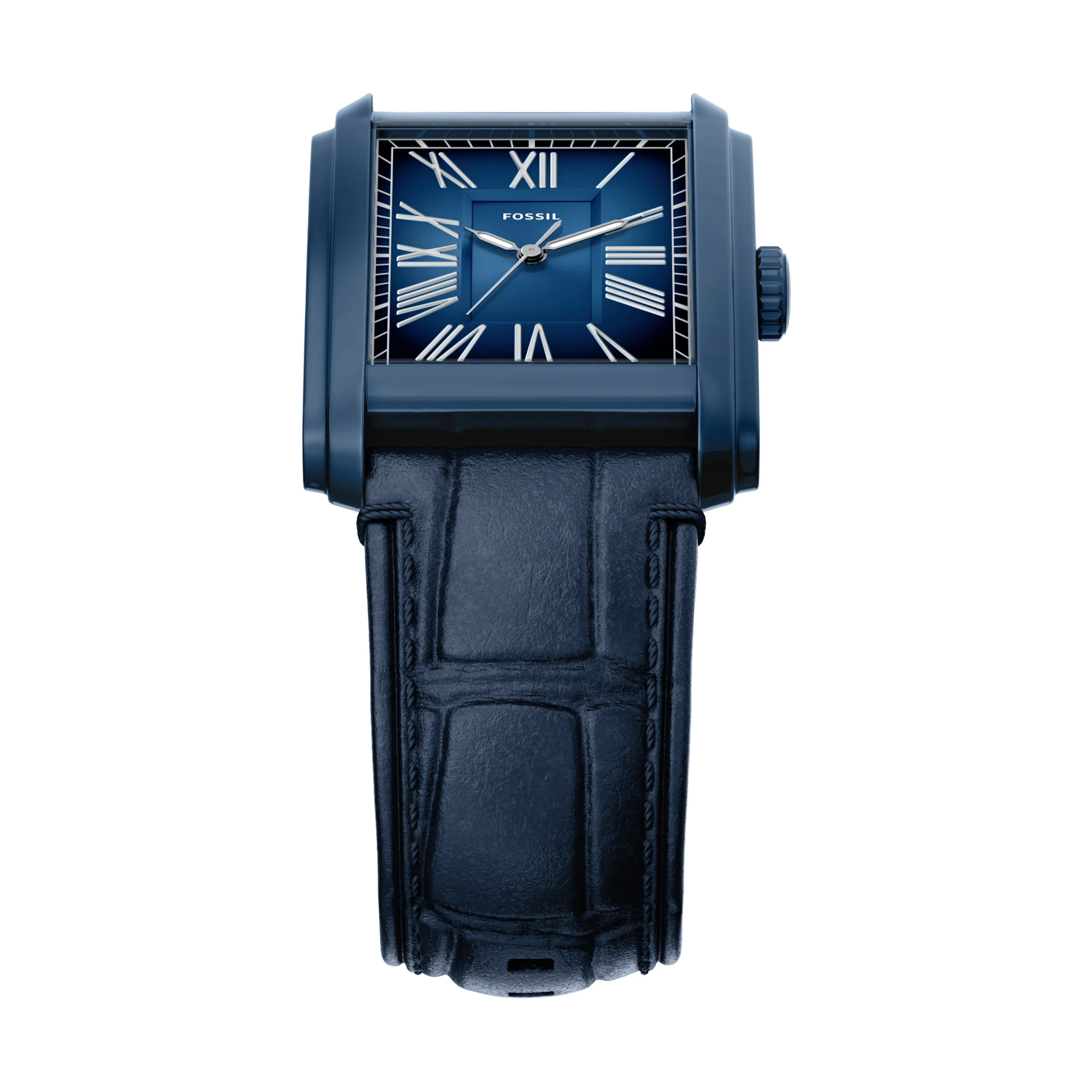 Carraway Three-Hand Navy Croco Leather Watch - Image 4
