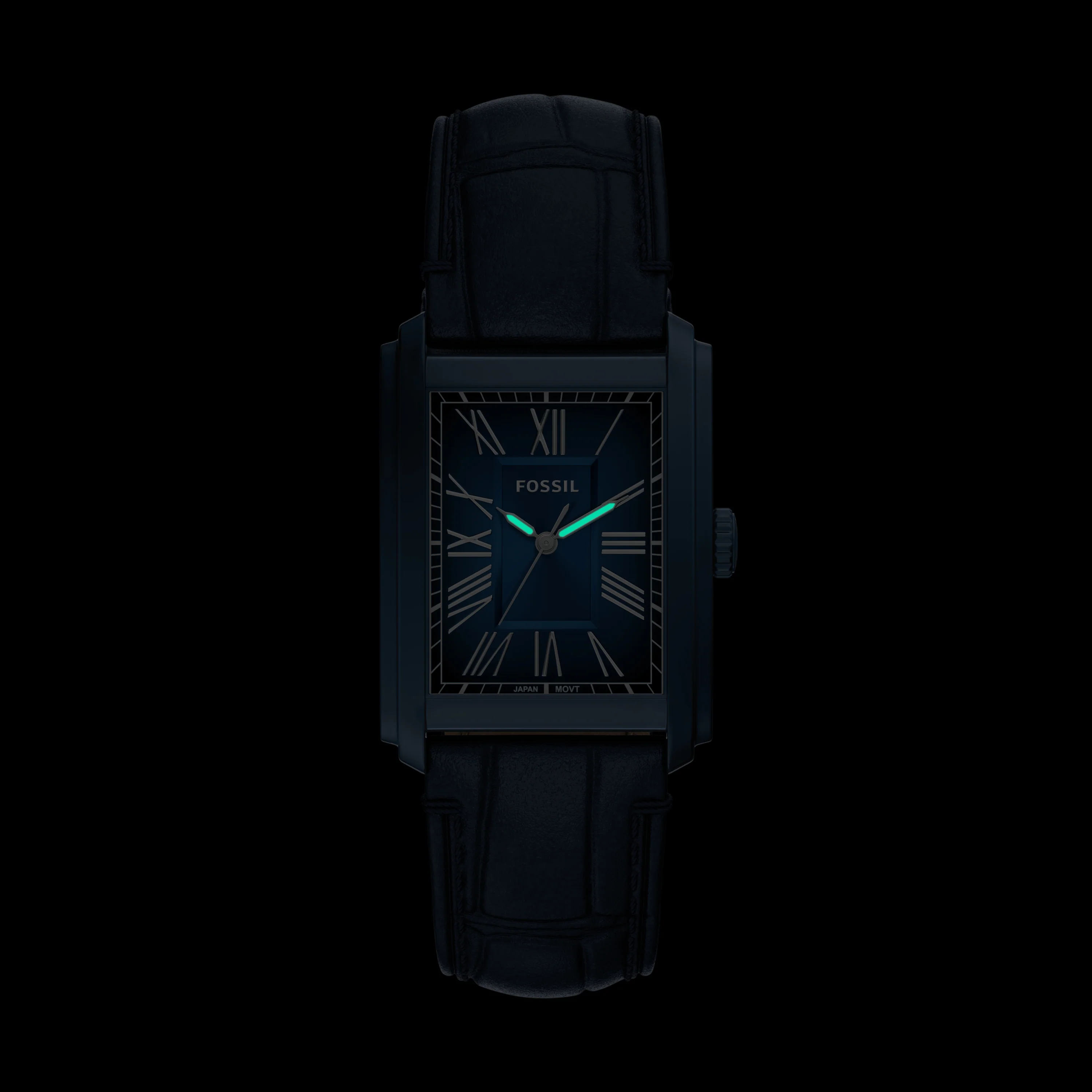 Carraway Three-Hand Navy Croco Leather Watch - Image 6