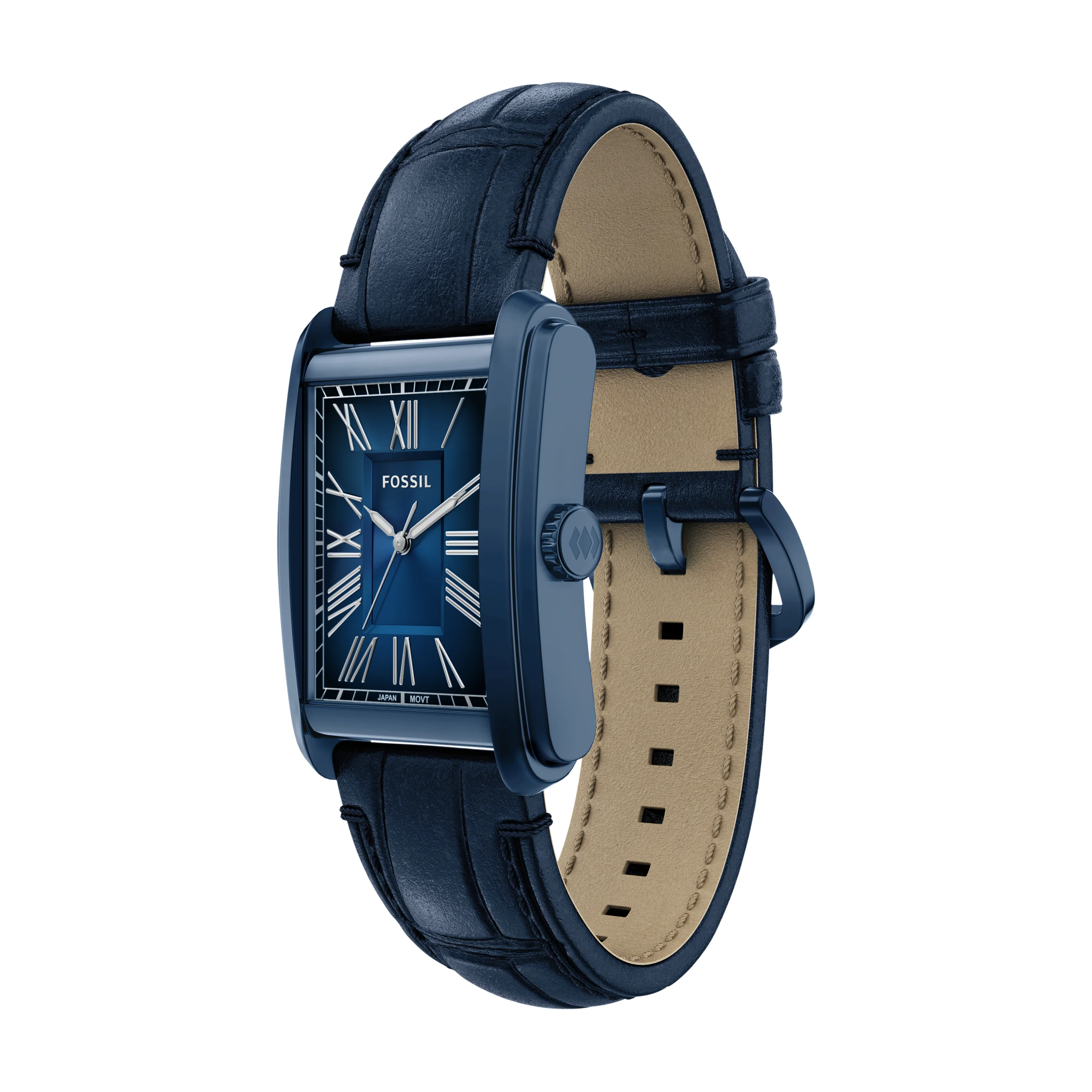 Carraway Three-Hand Navy Croco Leather Watch - Image 7
