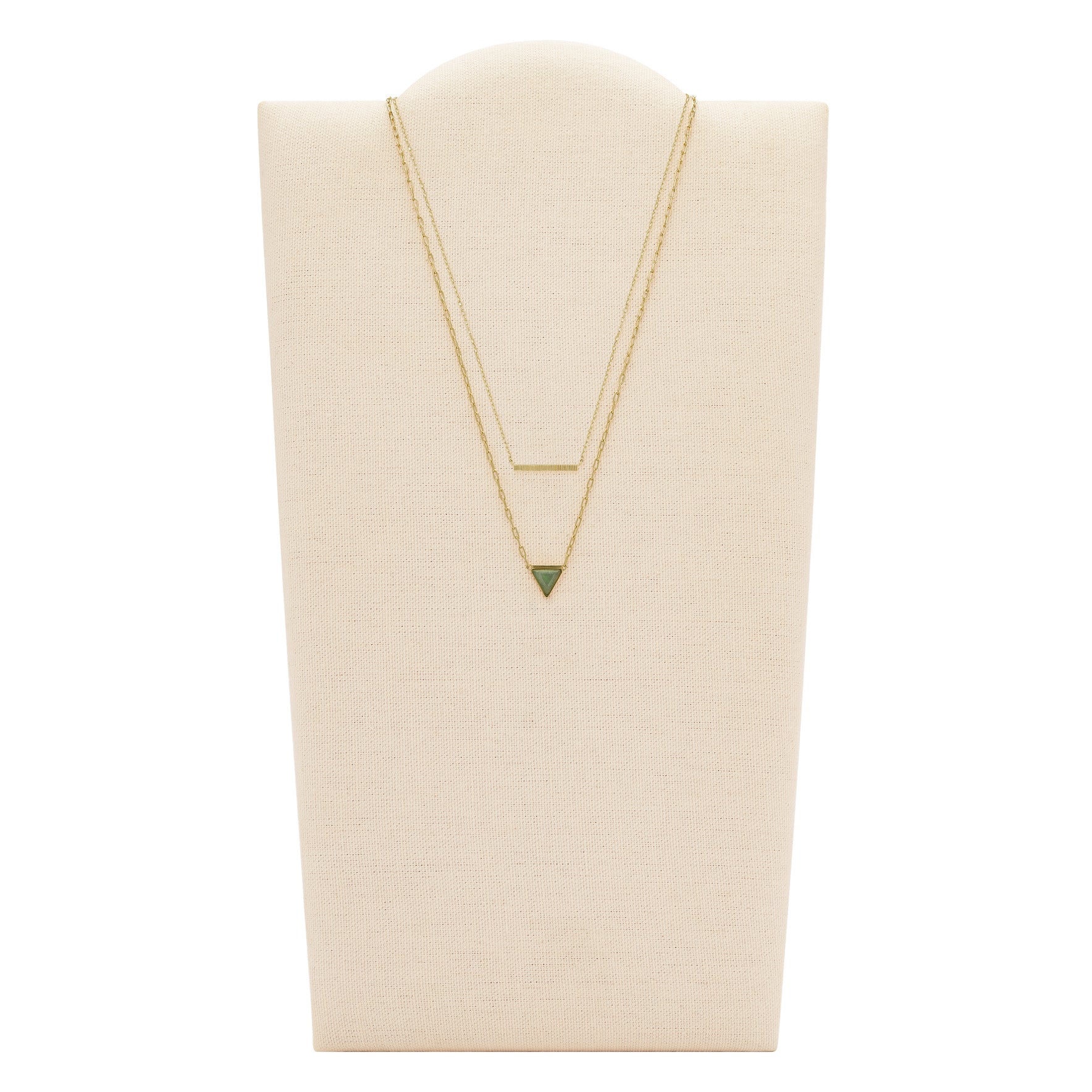 Val Joyful Expression Green Aventurine 14K Gold Plated Brass Multi-Strand Necklace - Image 2