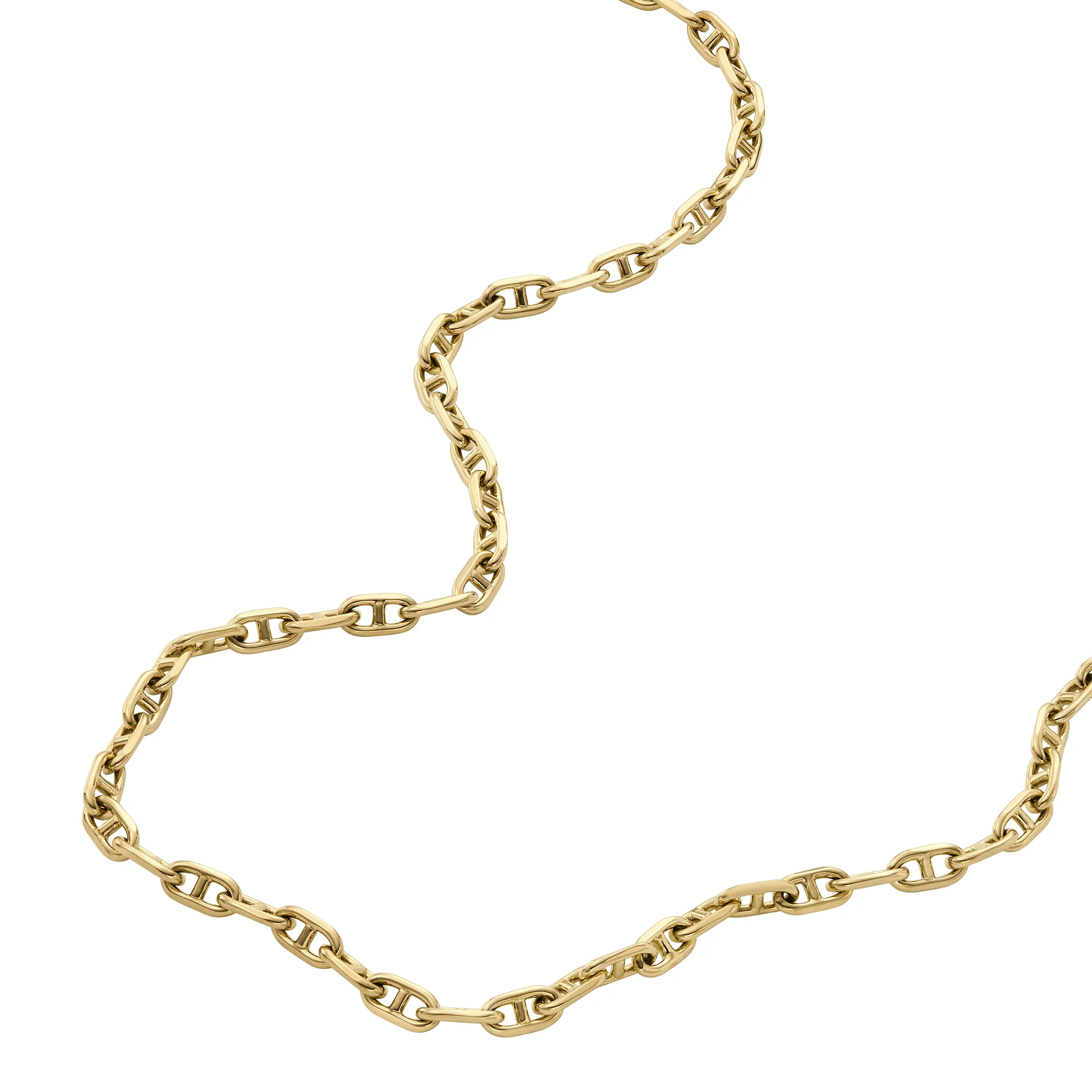 Heritage D-Link Gold-Tone Brass Anchor Chain Necklace - Image 3