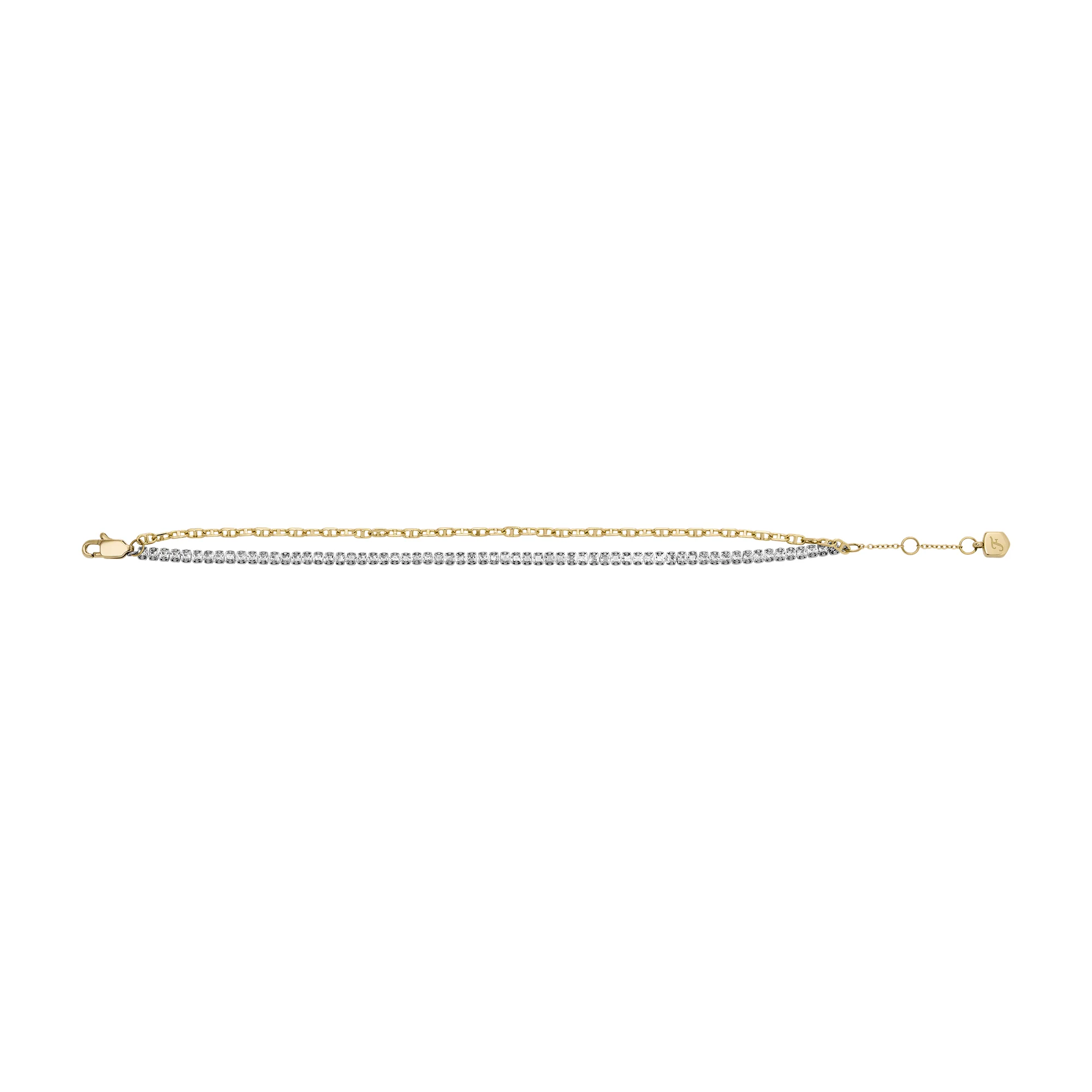 Heritage D-Link Glitz Two-Tone Stainless Steel Tennis Bracelet - Image 3