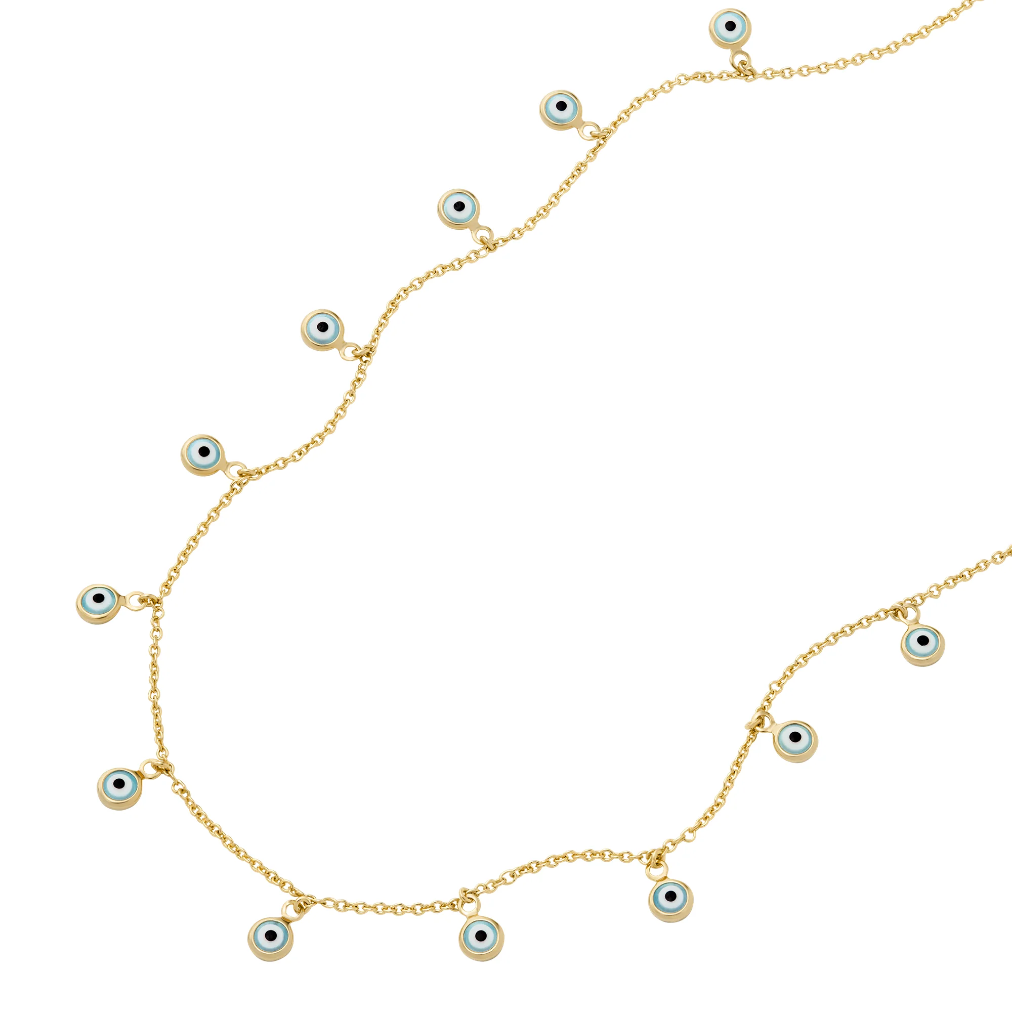 Sutton Evil Eye Brass Chain Necklace