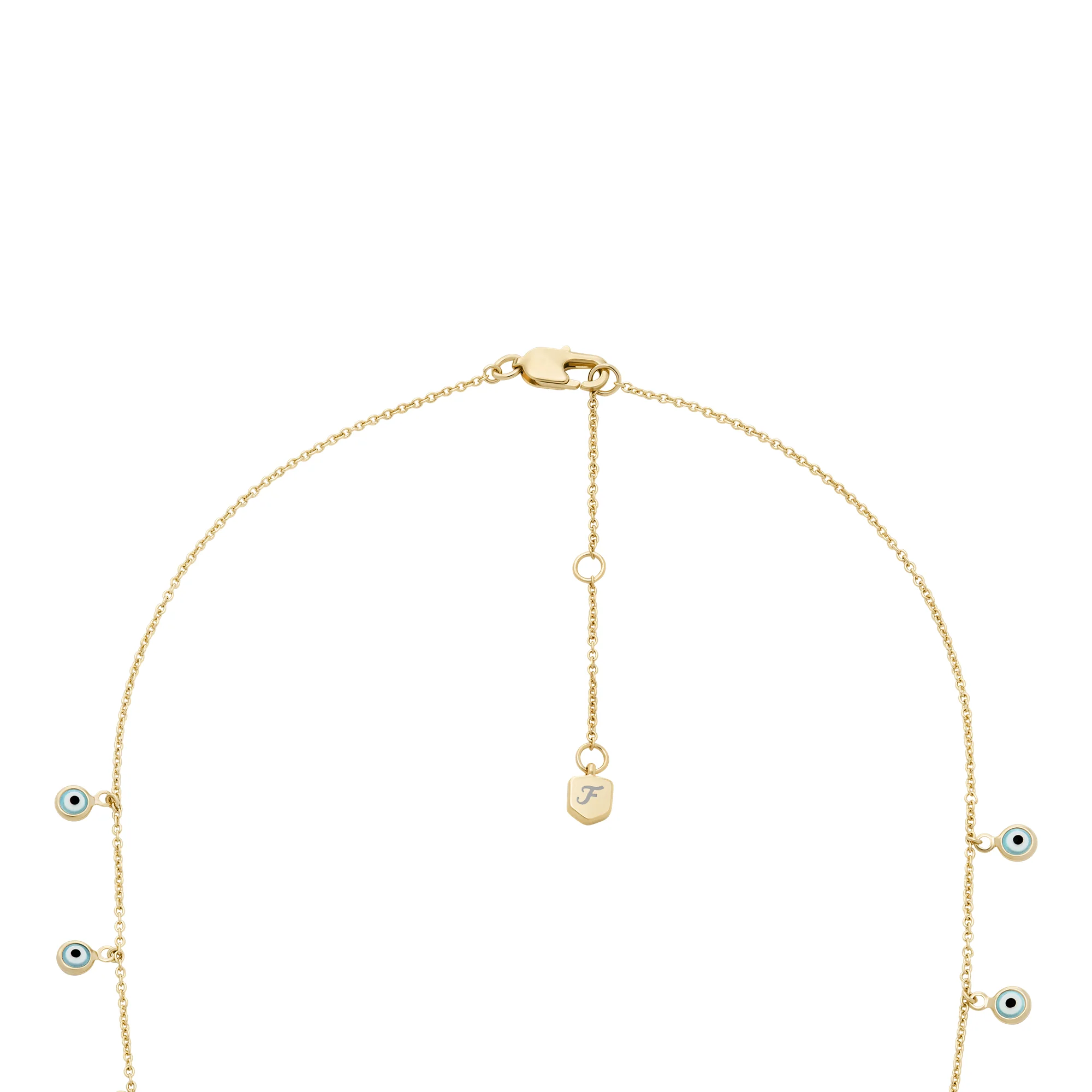 Sutton Evil Eye Brass Chain Necklace - Image 2